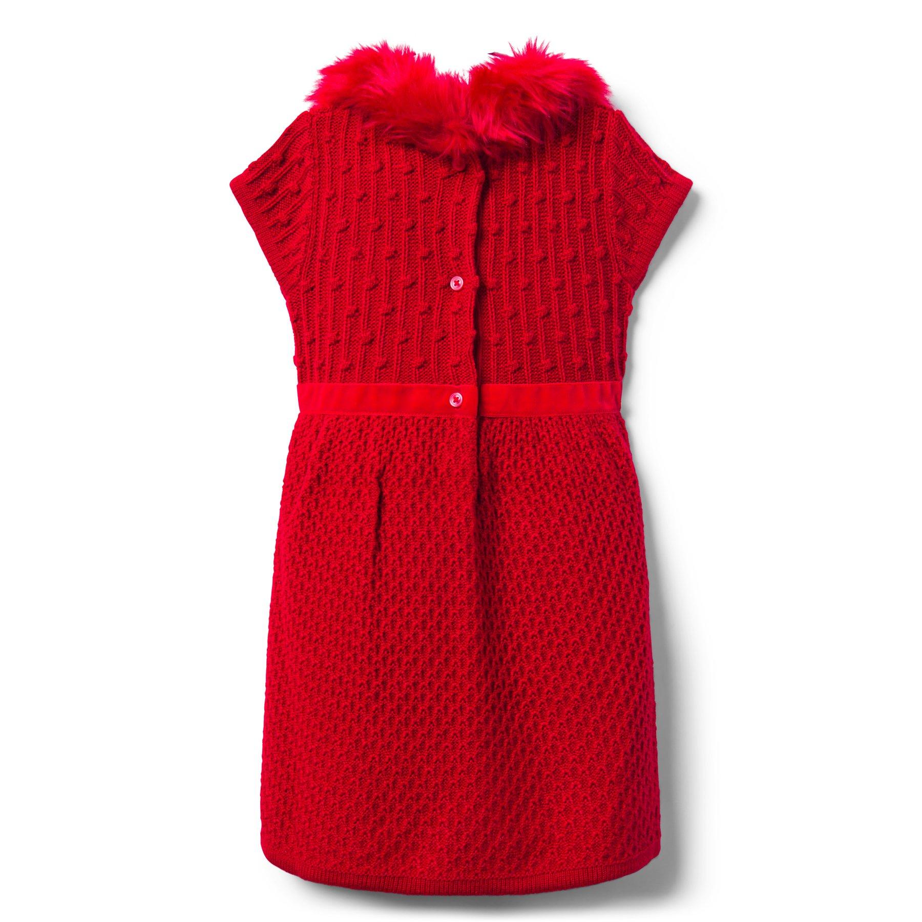 Faux Fur Trim Sweater Dress image number 1