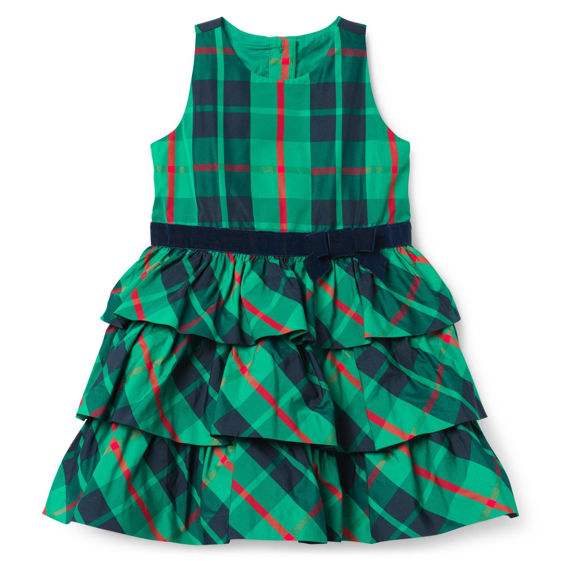 blue and green plaid dress