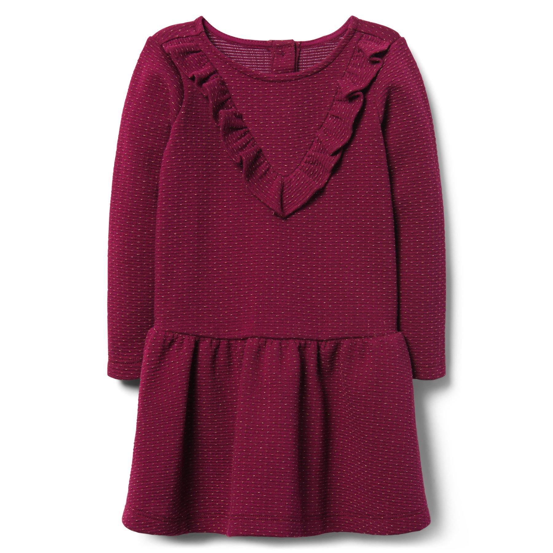 Girl Burgundy Shimmer Dropwaist Dress by Janie and Jack
