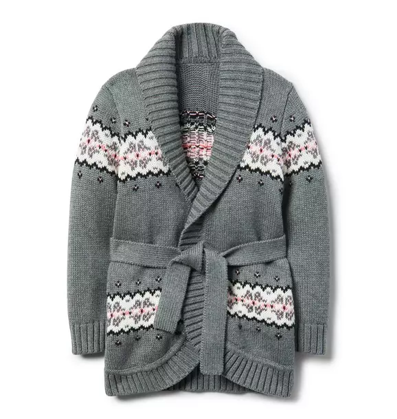 Details about / Janie And Jack Fair Isle Shawl Cardigan Sweater