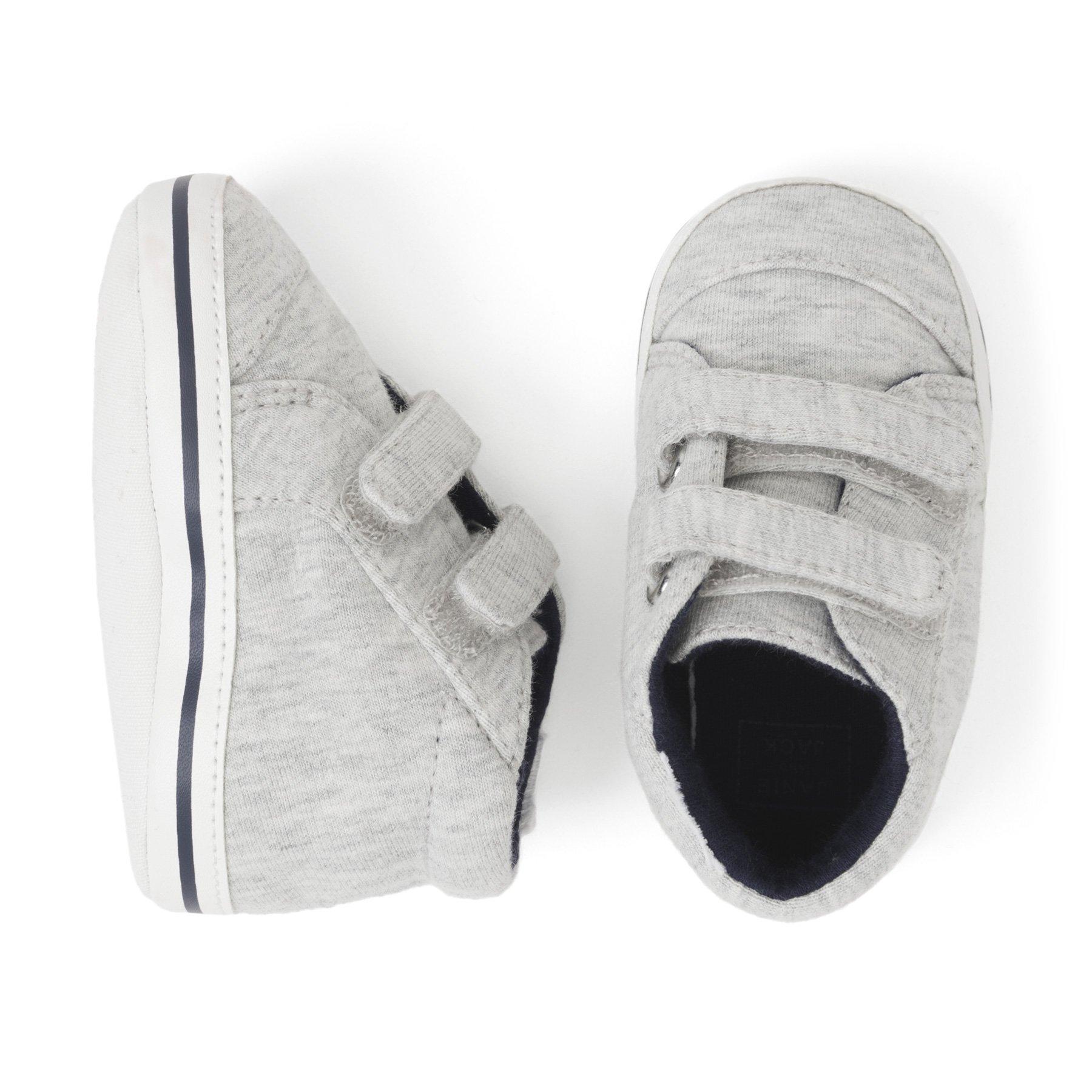 Newborn Heather Grey HighTop Crib Shoe by Janie and Jack