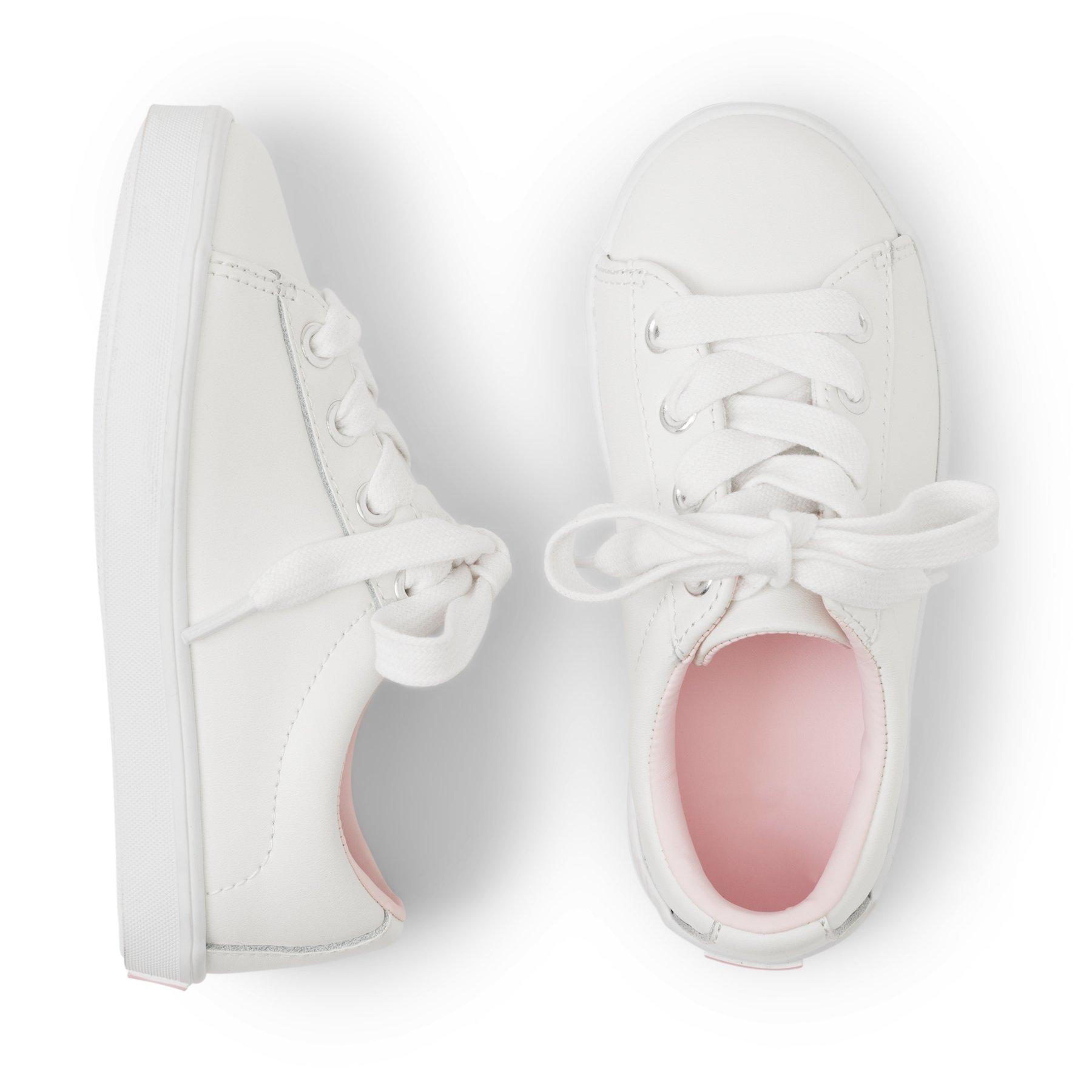 girls white leather tennis shoes