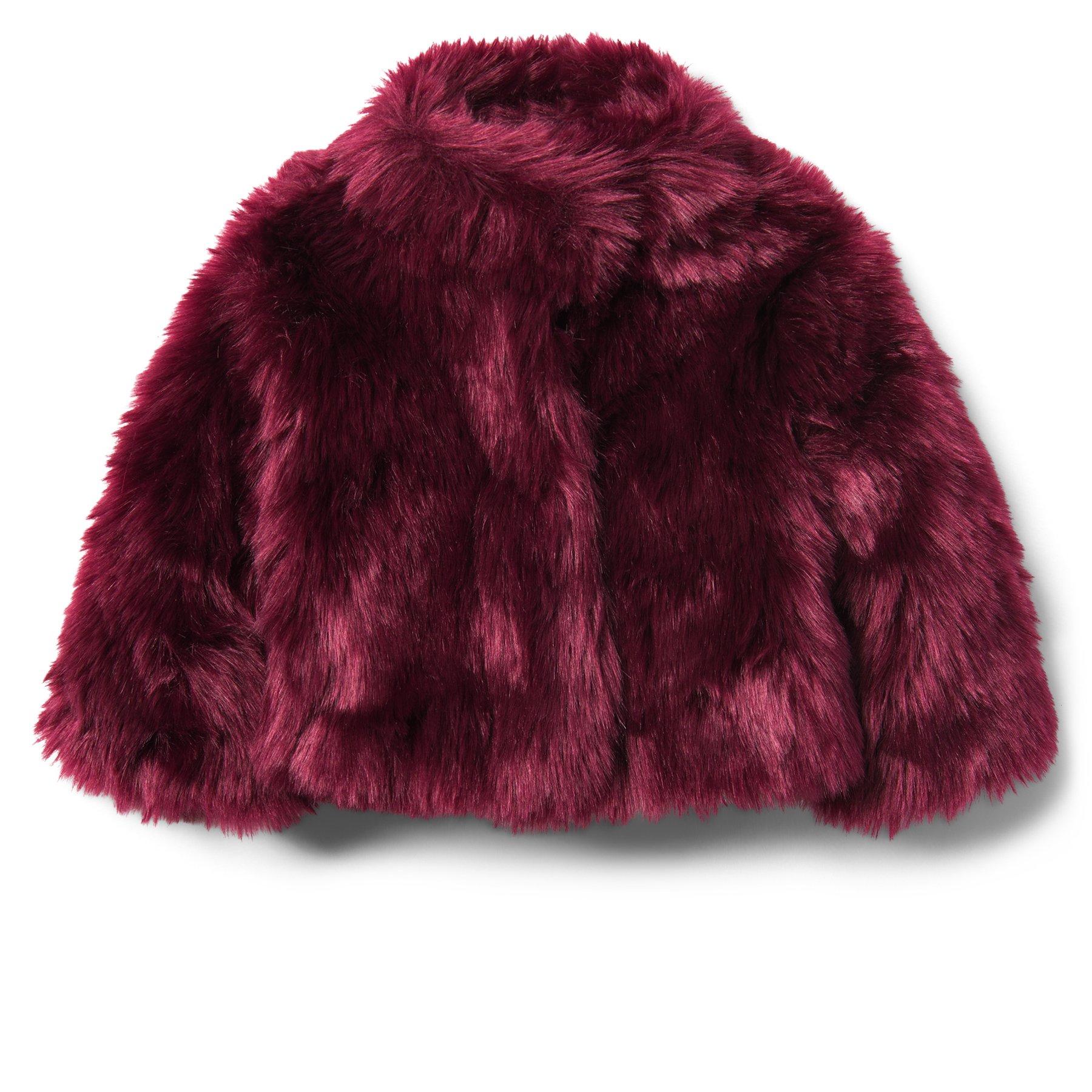 burgundy fur coat