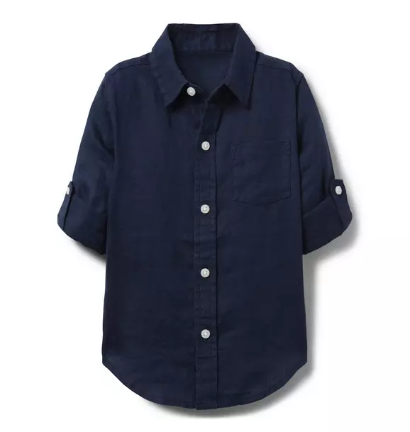 Linen Roll-Cuff Shirt  image number 0