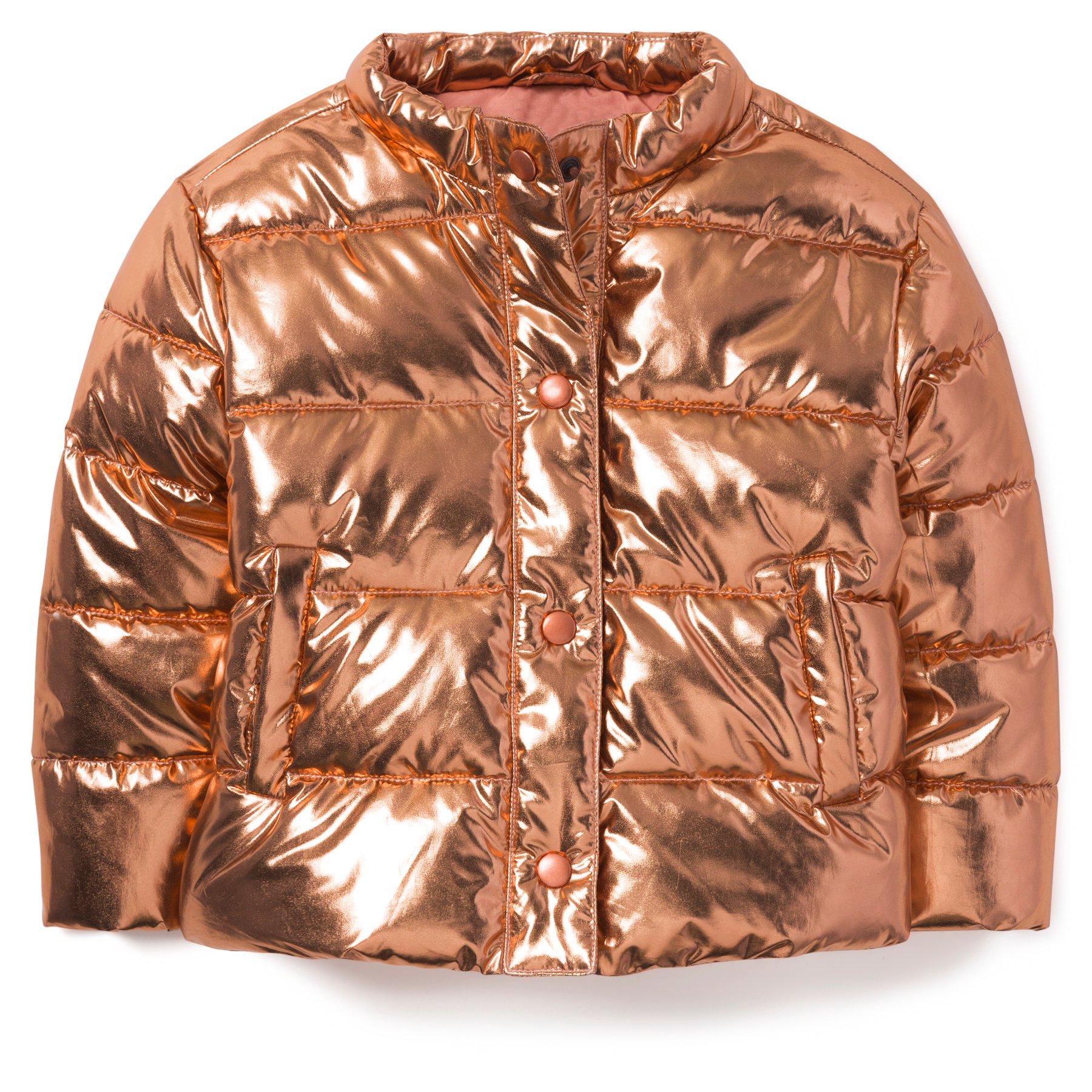 girls gold puffer jacket