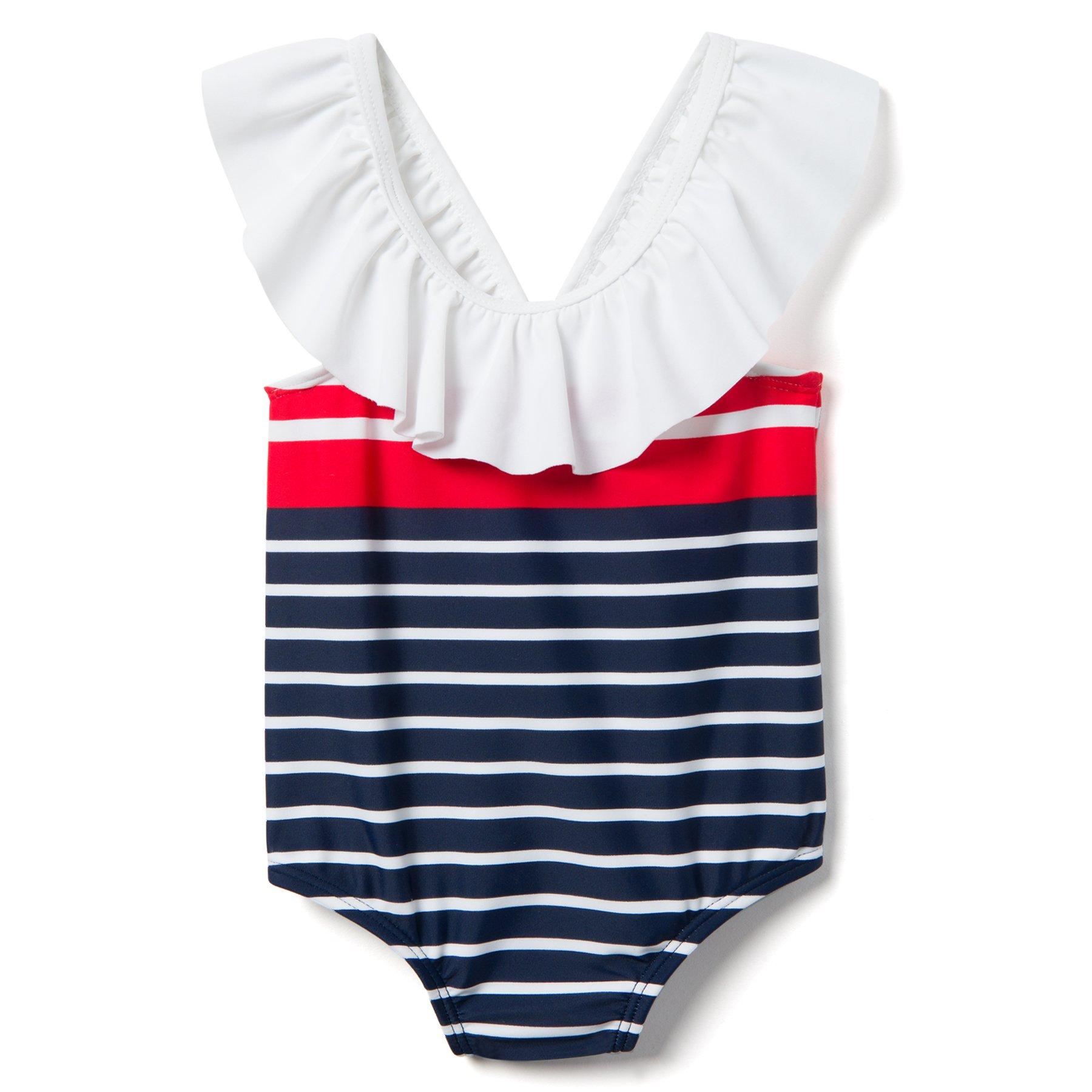 Striped Ruffle Swimsuit image number 0