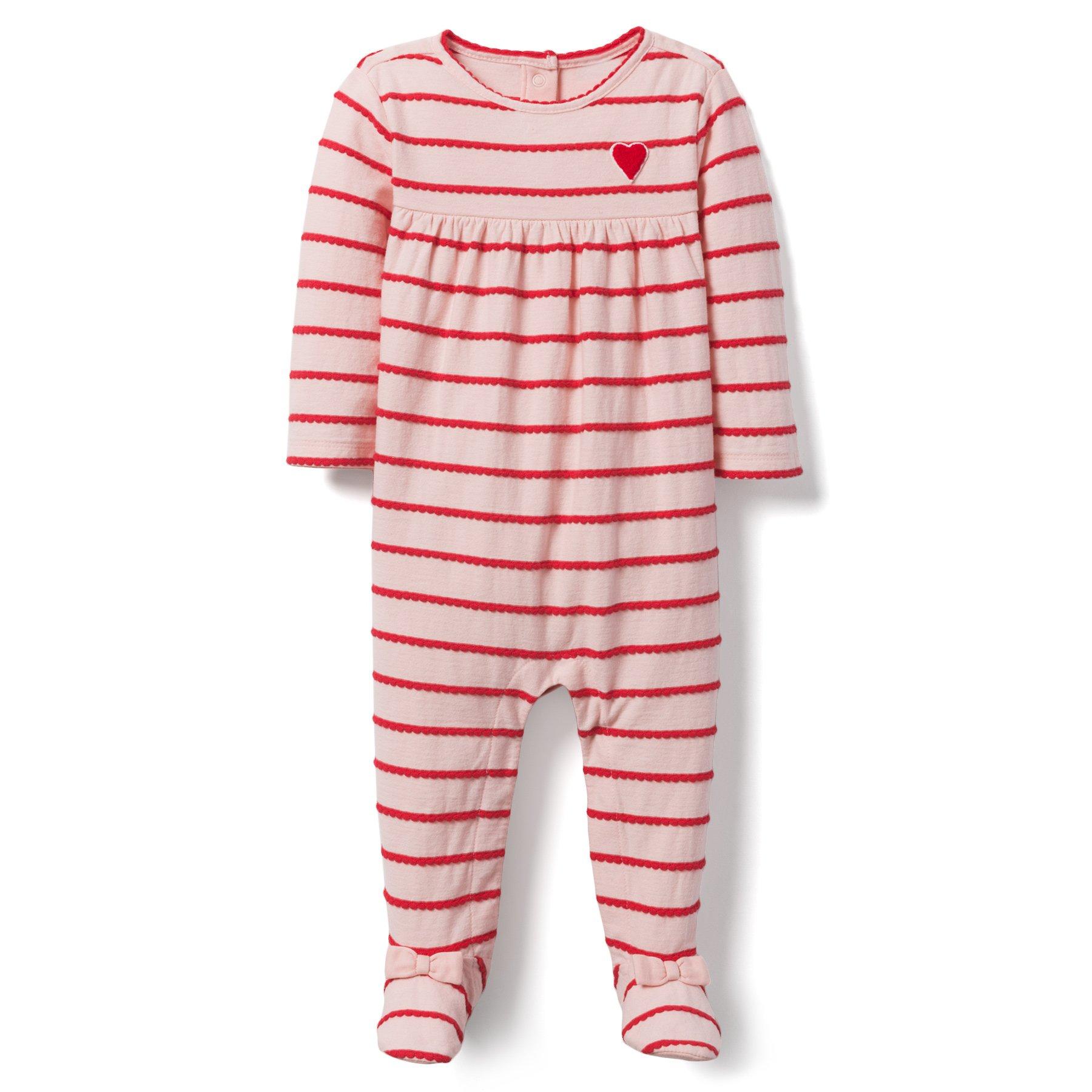 Striped Heart Footed 1-Piece image number 0