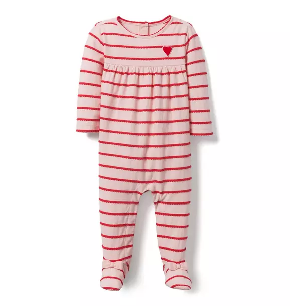 Striped Heart Footed 1-Piece image number 0