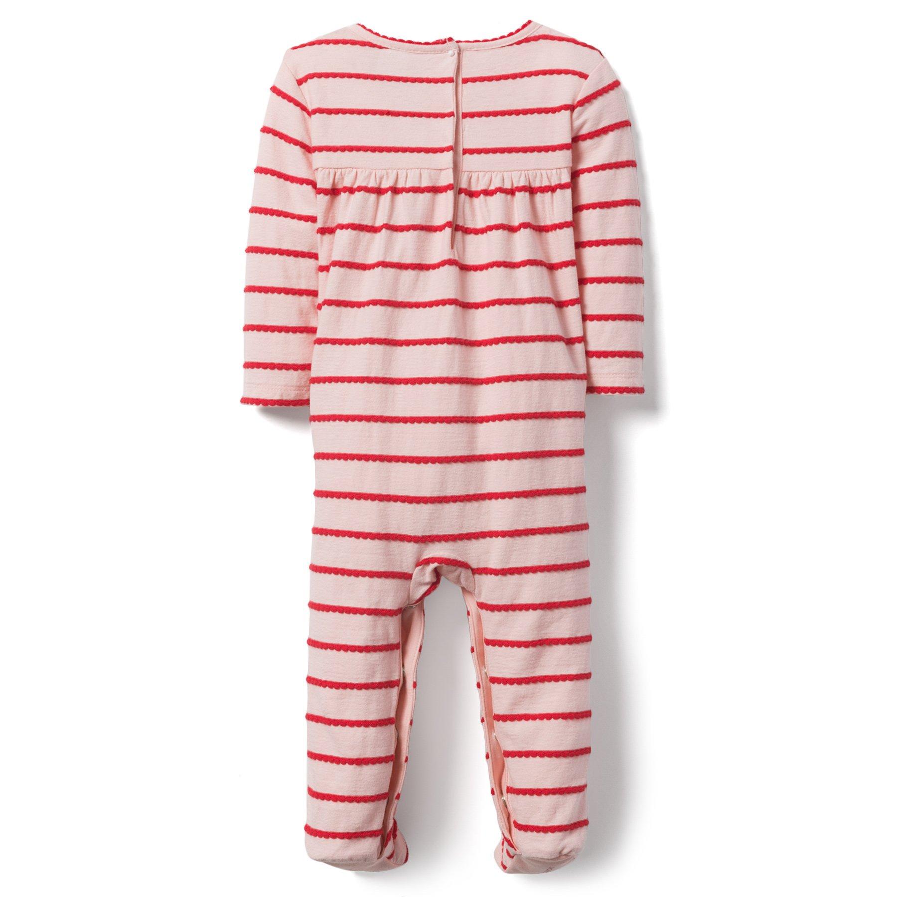 Striped Heart Footed 1-Piece image number 1