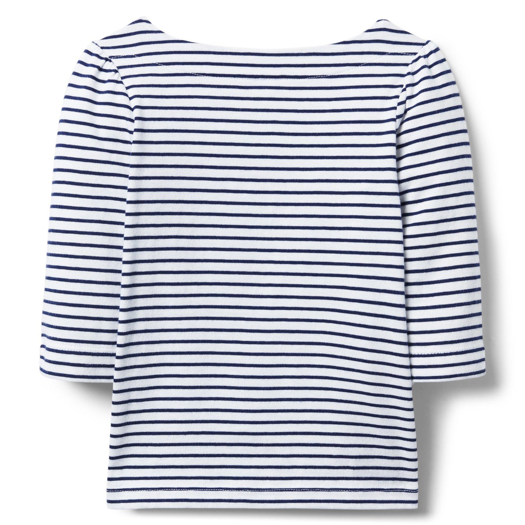 Embroidered Striped Tee  image number 1