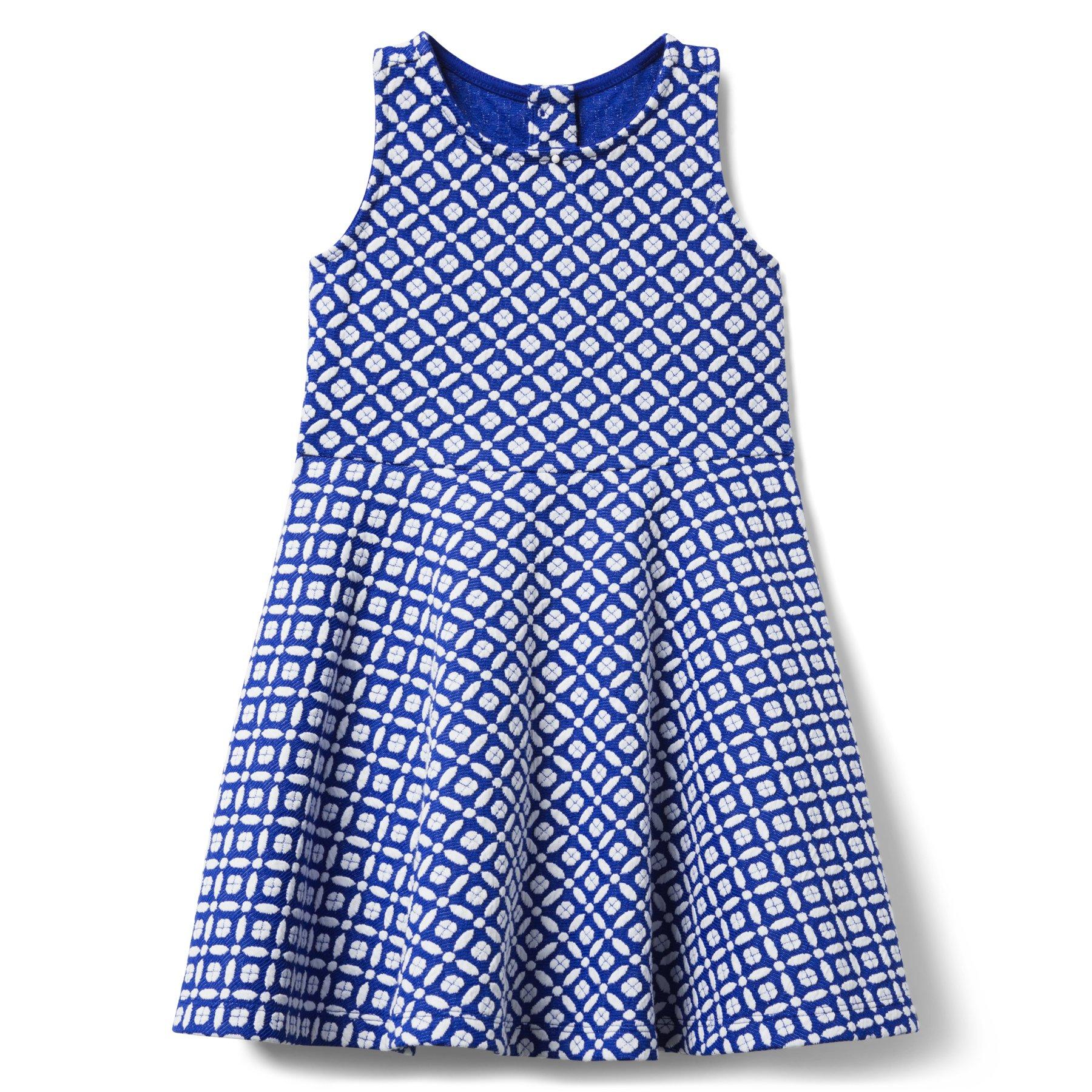 Girl Cobalt Geo Print Geo Jacquard Dress by Janie and Jack