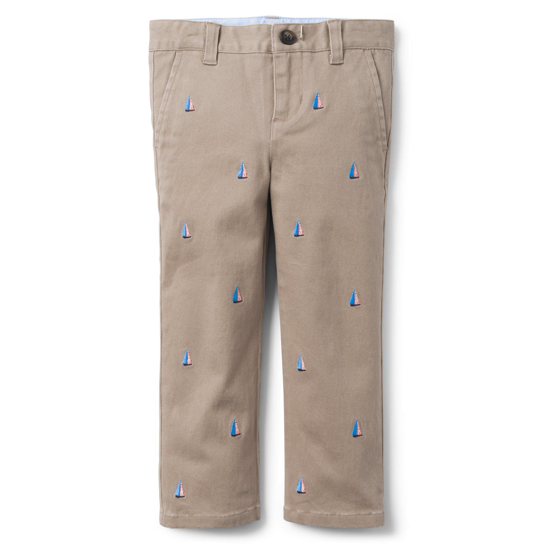 Embroidered Stretch Twill Pant image number 0
