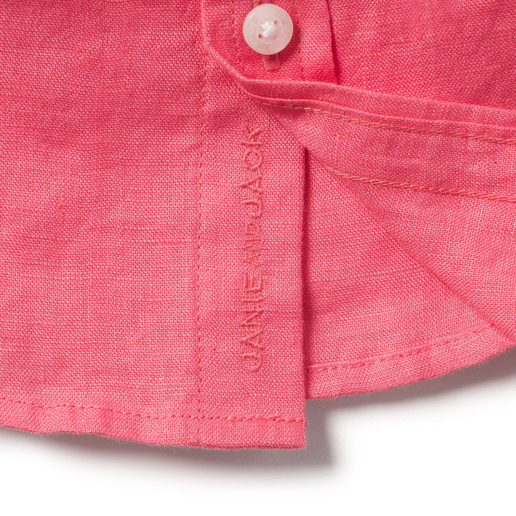 Embroidered Linen Roll-Cuff Shirt  image number 2