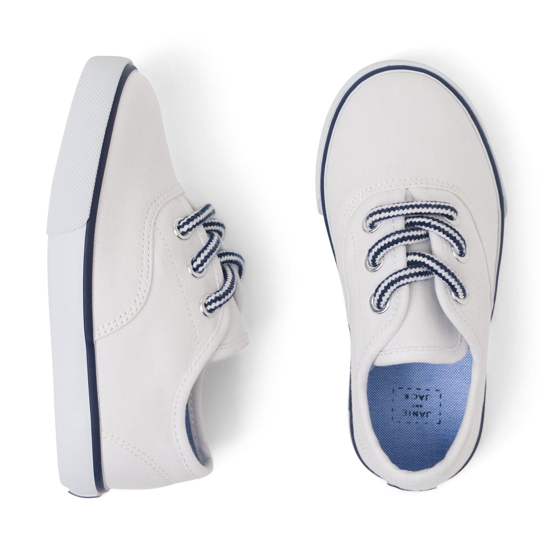 Boy White Canvas Sneaker by Janie and Jack