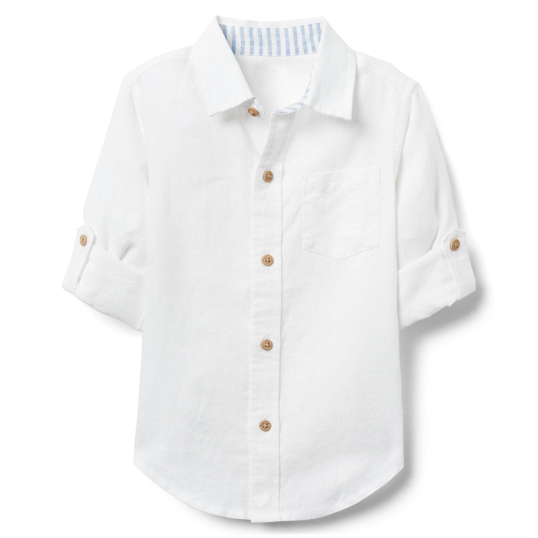 AERIN Linen Roll-Cuff Shirt 