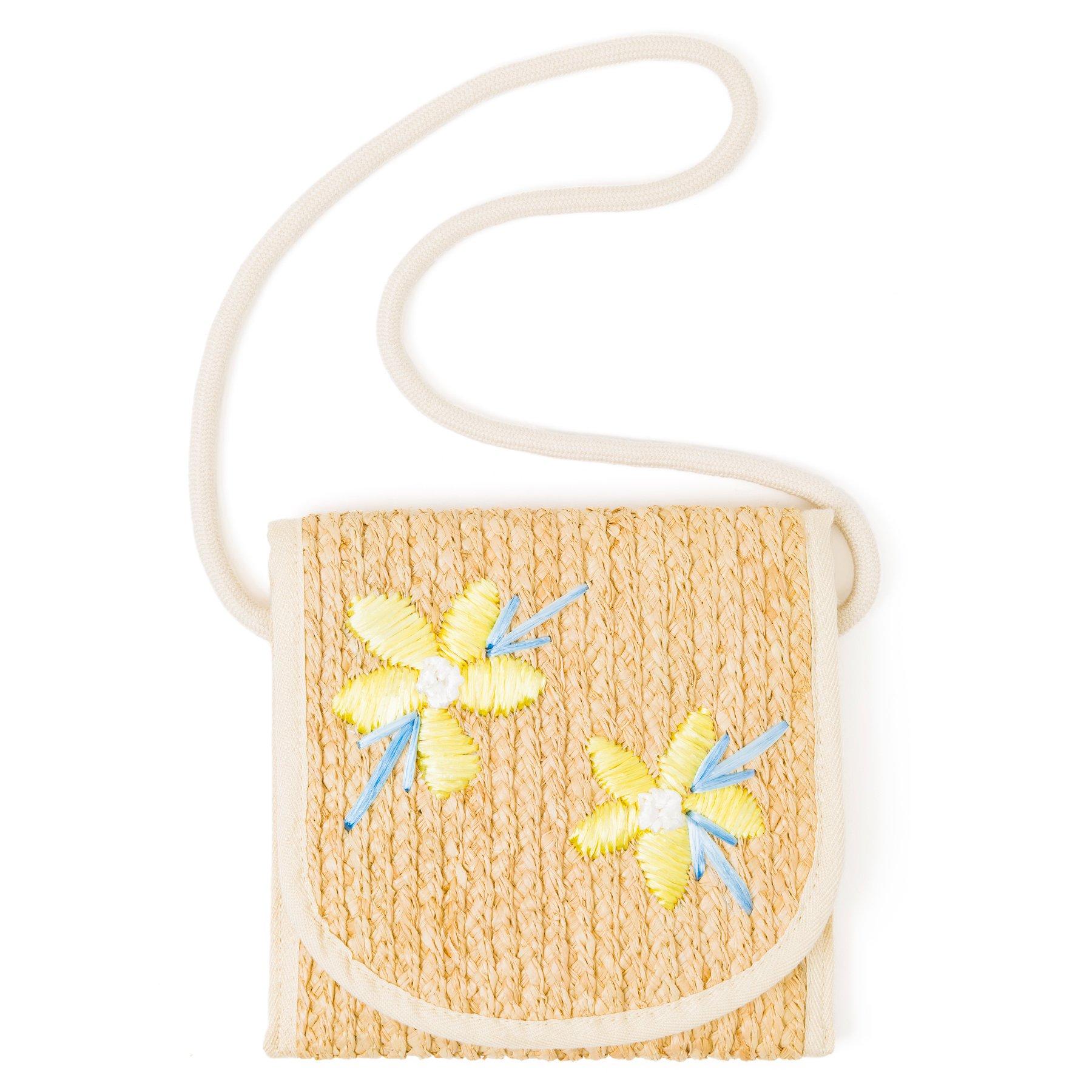 AERIN Flower Straw Crossbody Bag image number 0
