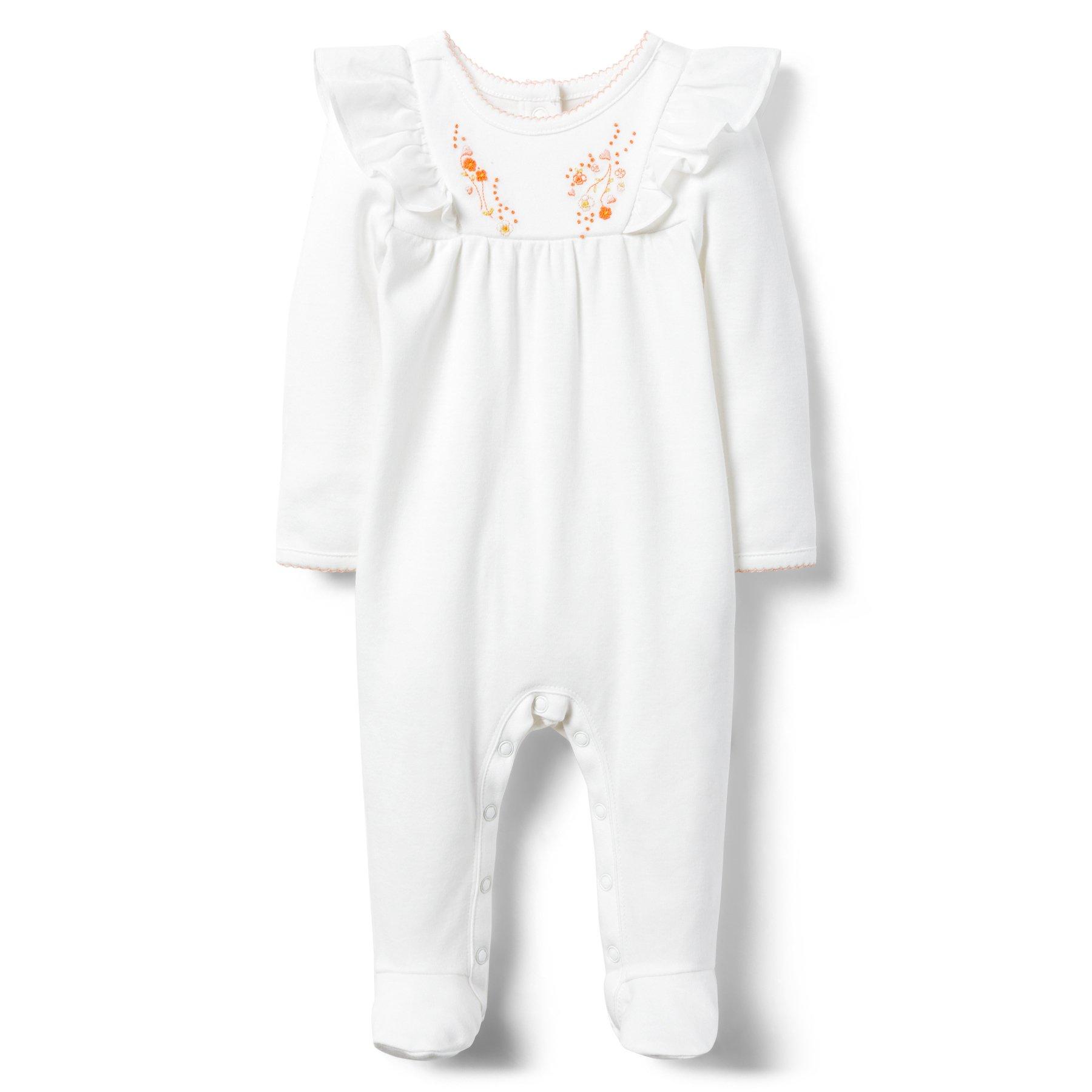 AERIN Embroidered Ruffle Footed 1-Piece image number 1
