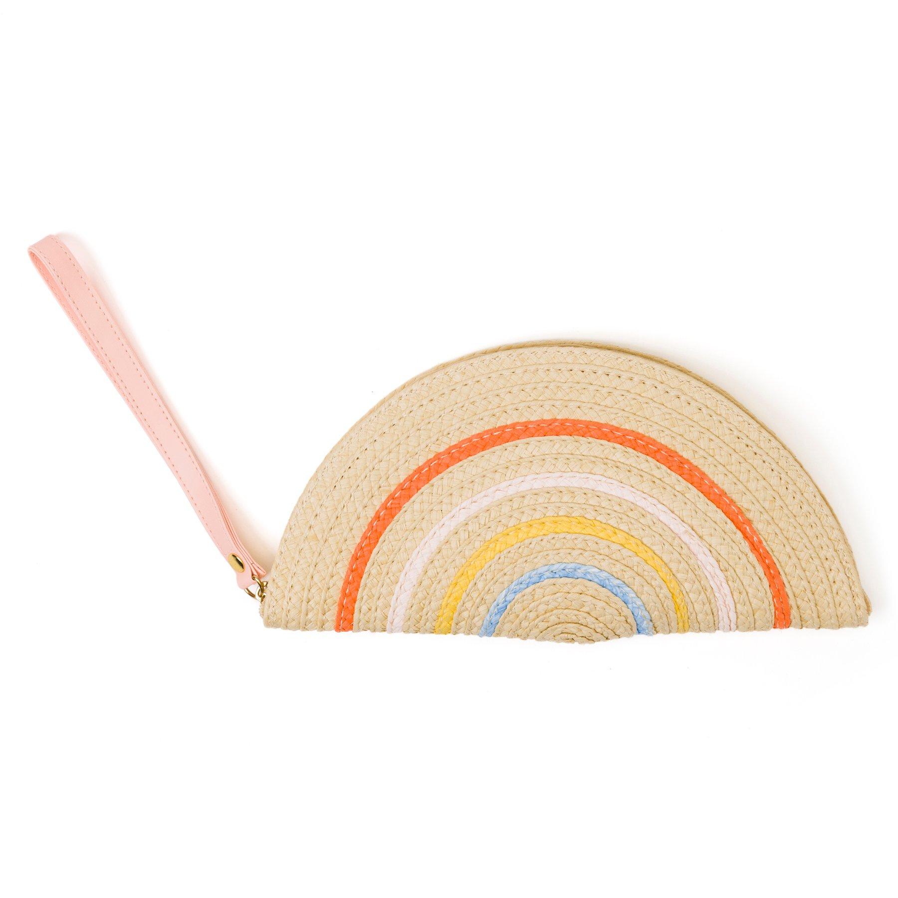 AERIN Rainbow Straw Clutch 