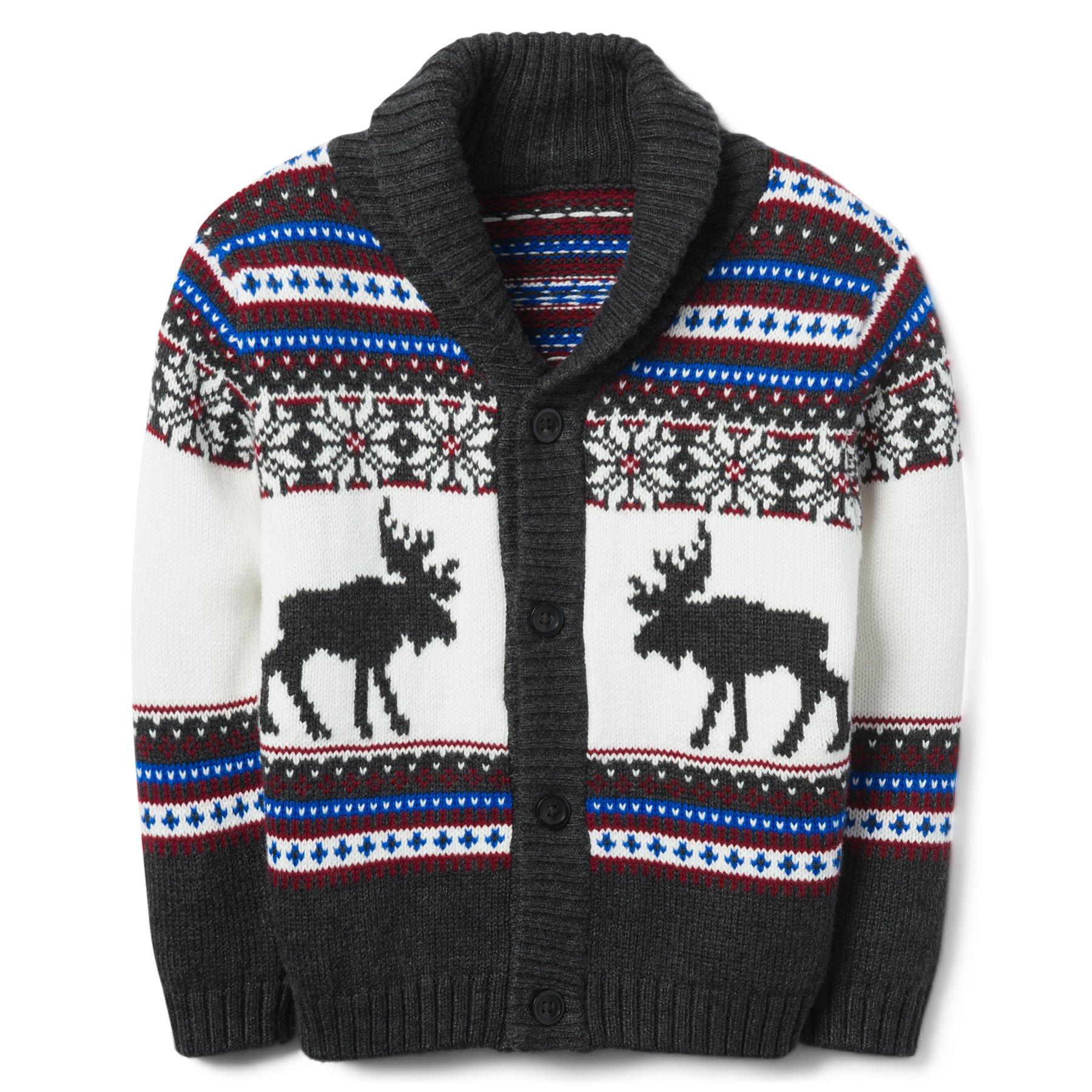 Fair Isle Moose Cardigan image number 0