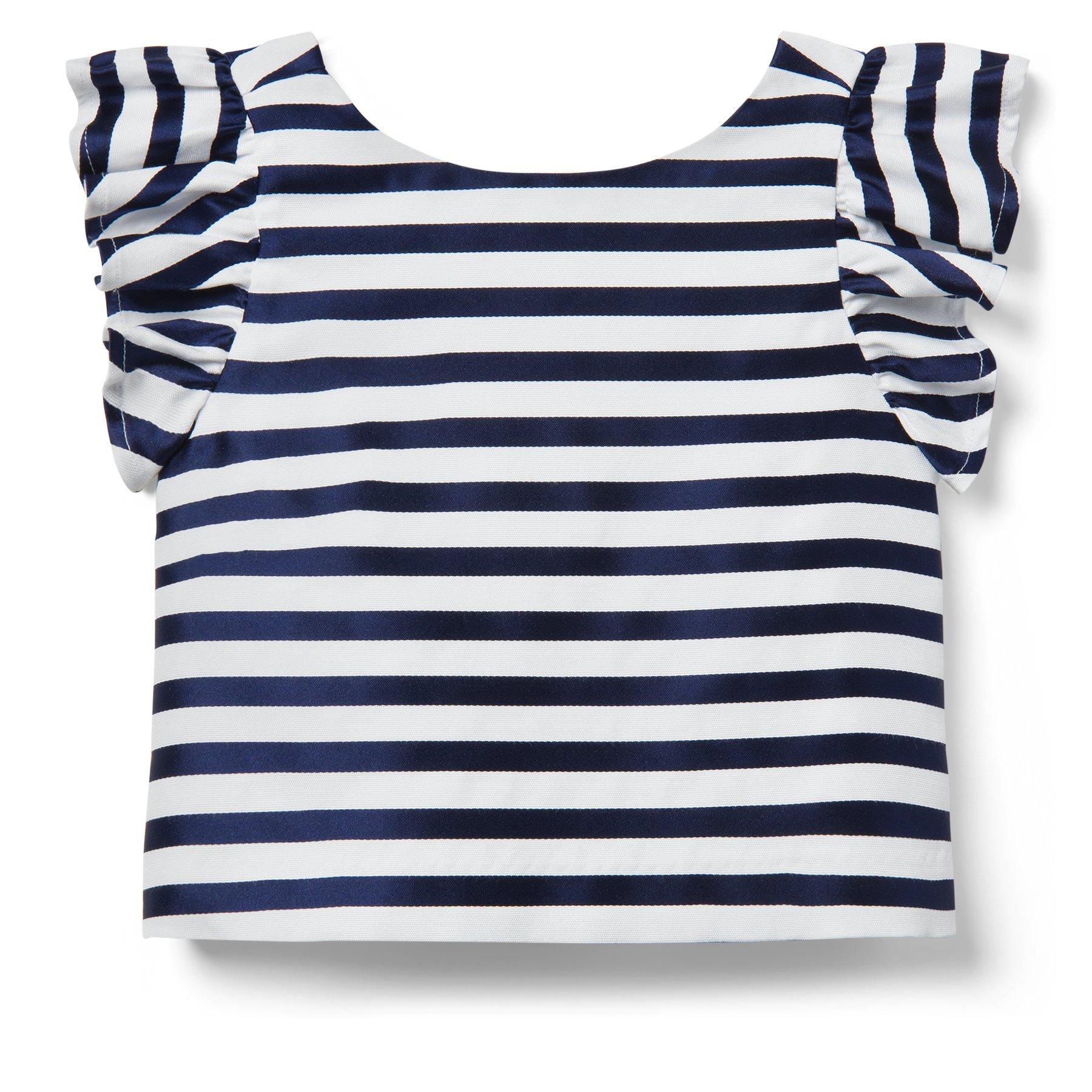 Striped Ruffle Sleeve Top image number 0