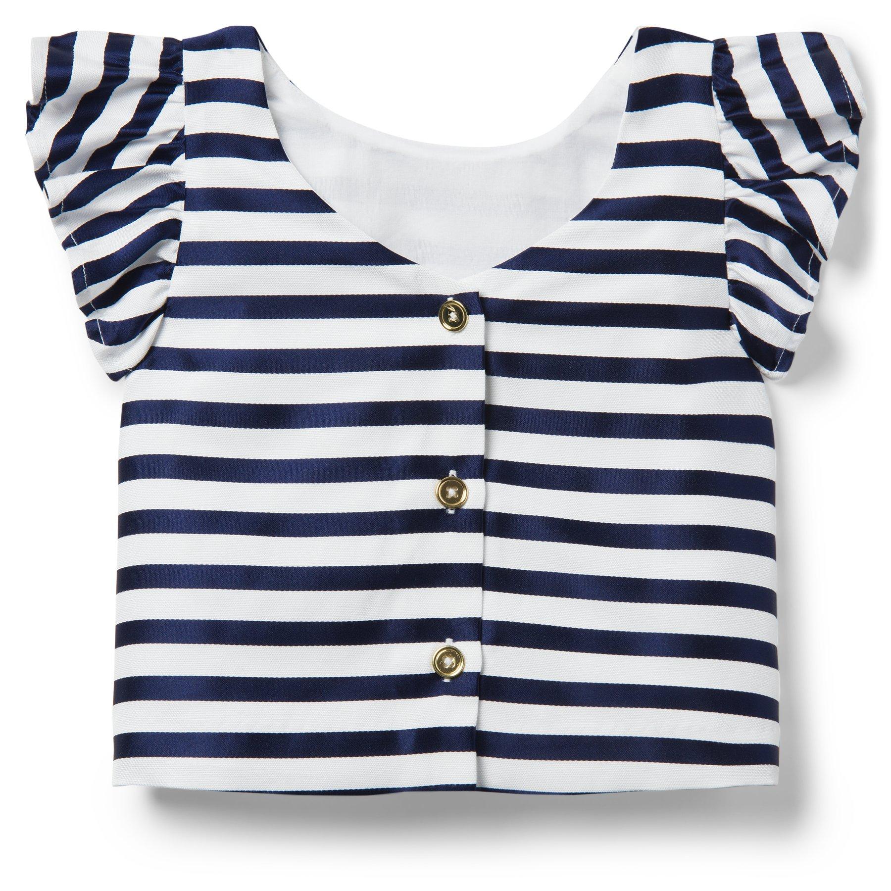Striped Ruffle Sleeve Top image number 1