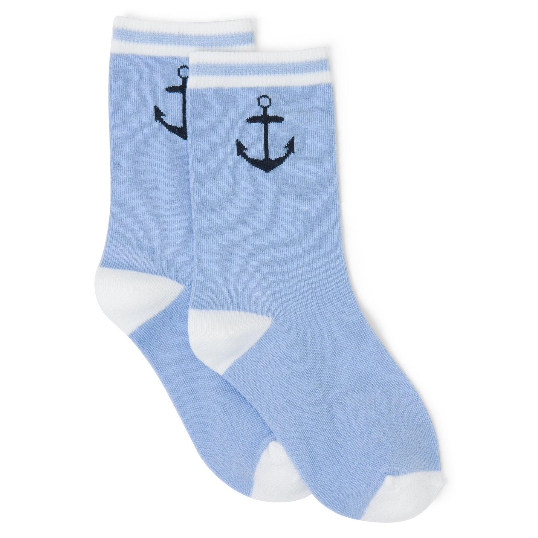 Striped Trim Anchor Sock image number 0