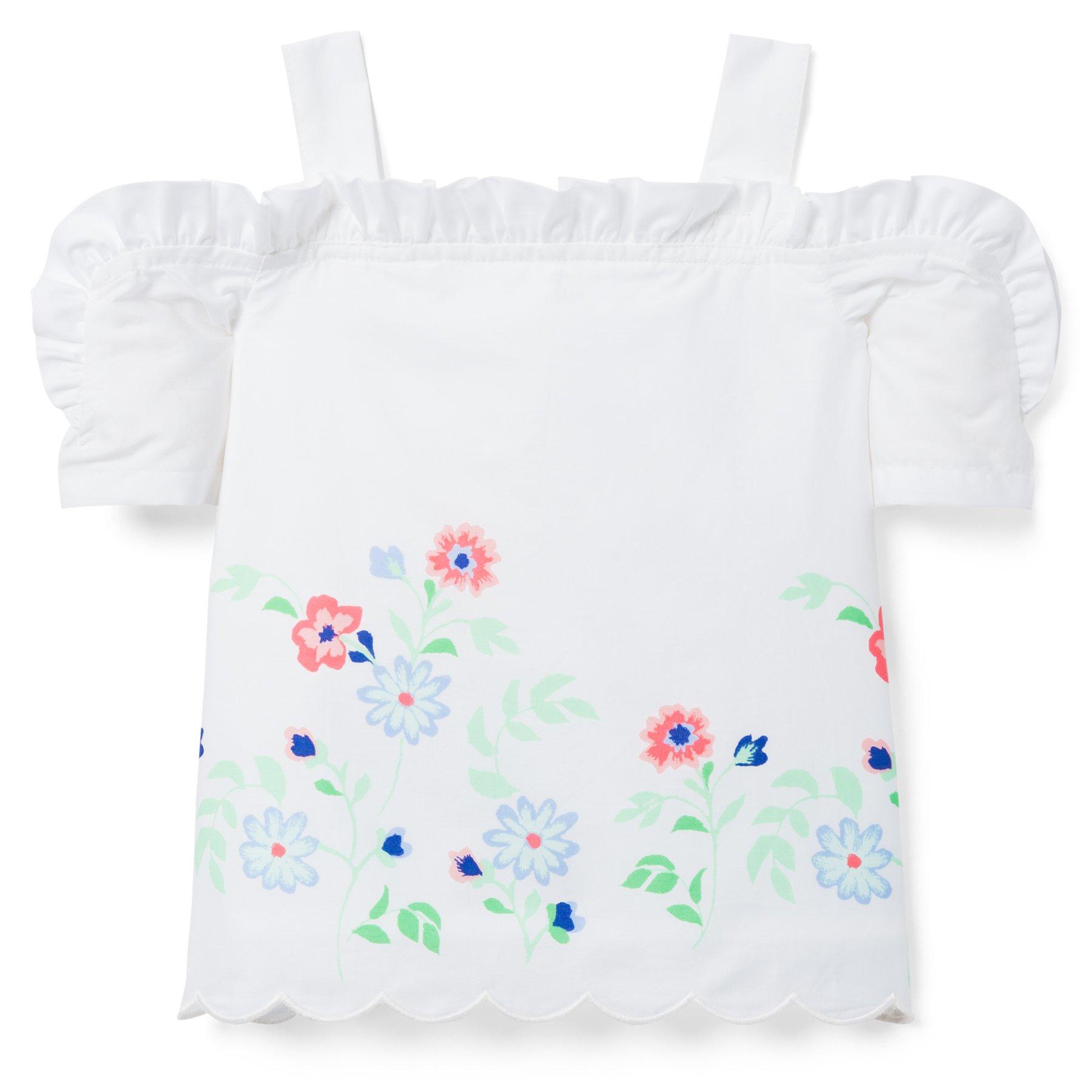 Floral Ruffle Cold Shoulder Top image number 0