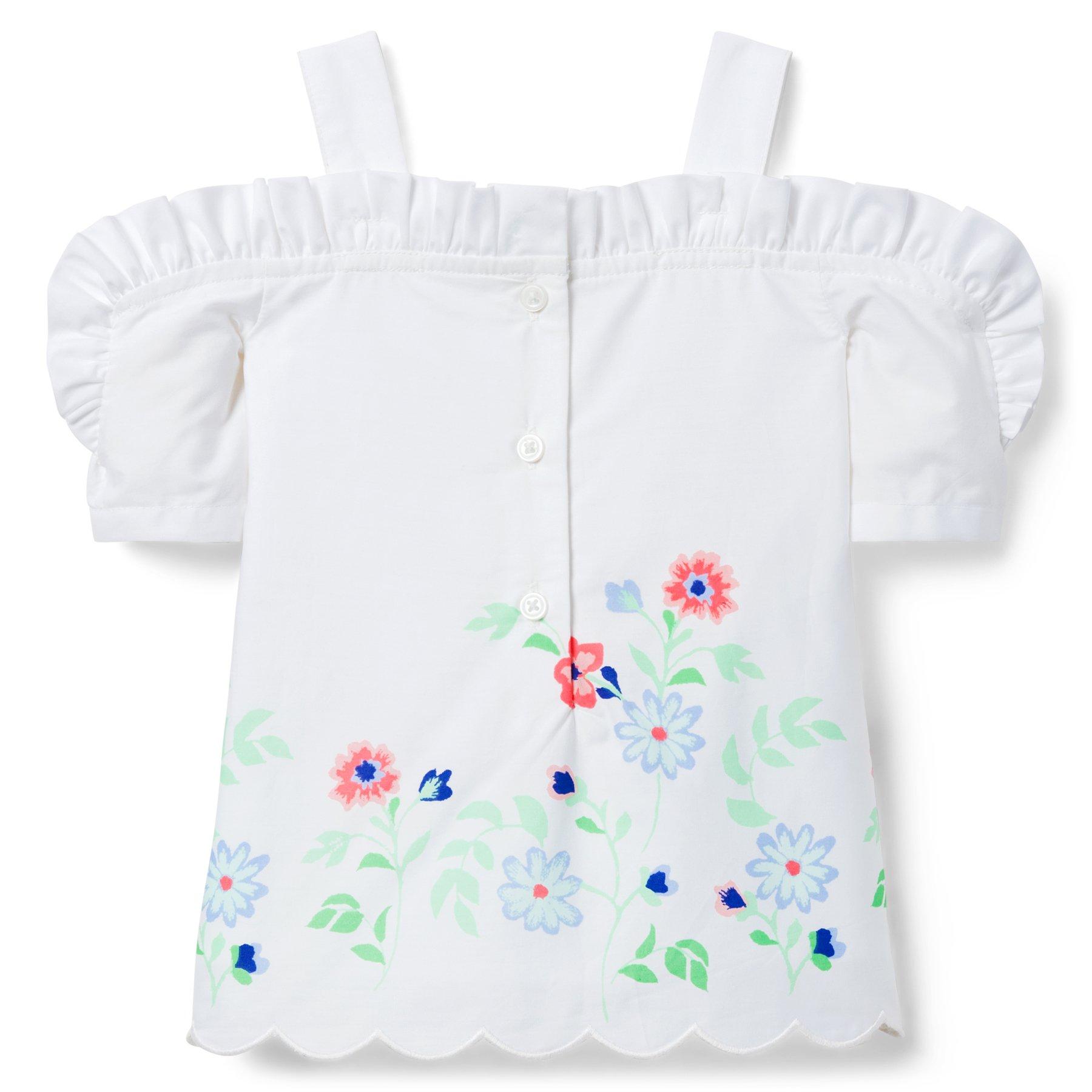 Floral Ruffle Cold Shoulder Top image number 1