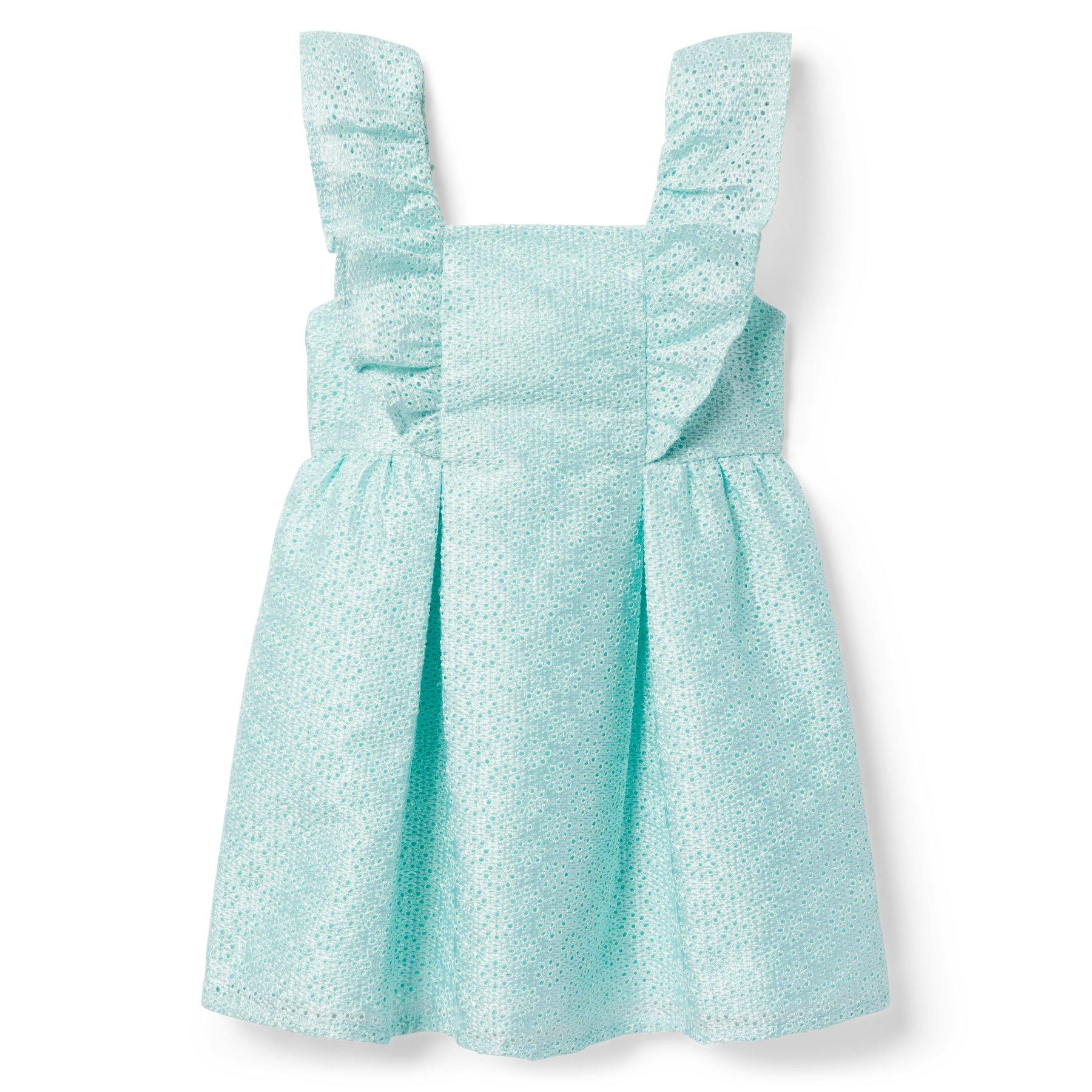 Girl Fresh Mint Ruffle Eyelet Dress by Janie and Jack