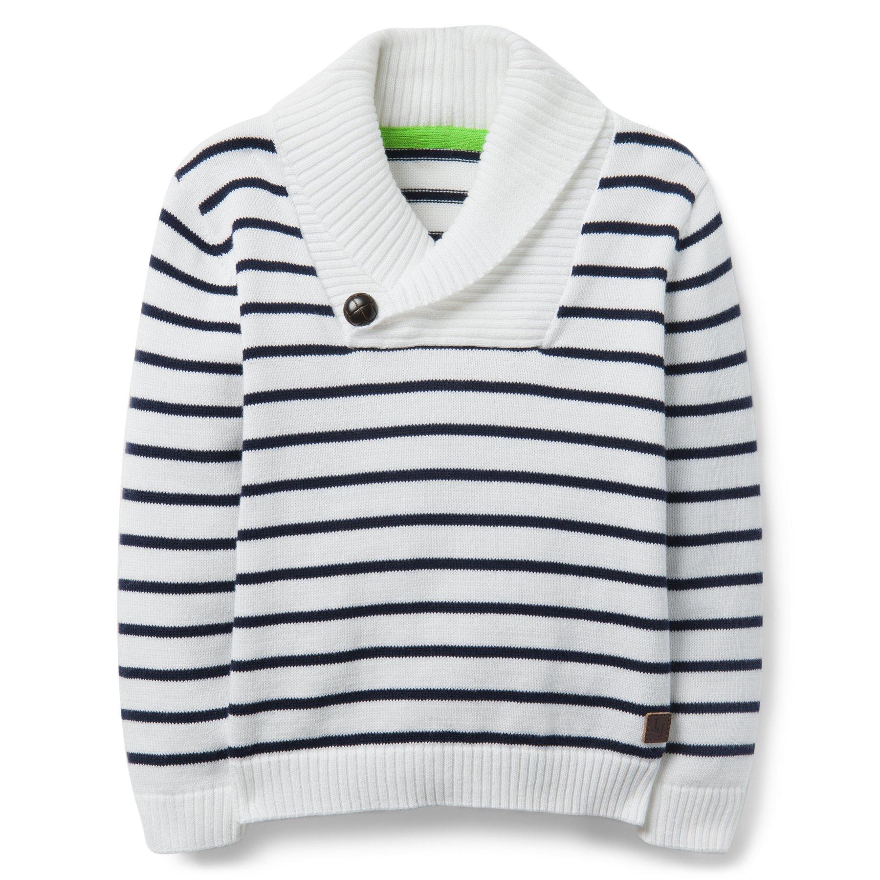 Striped Shawl Collar Pullover image number 0