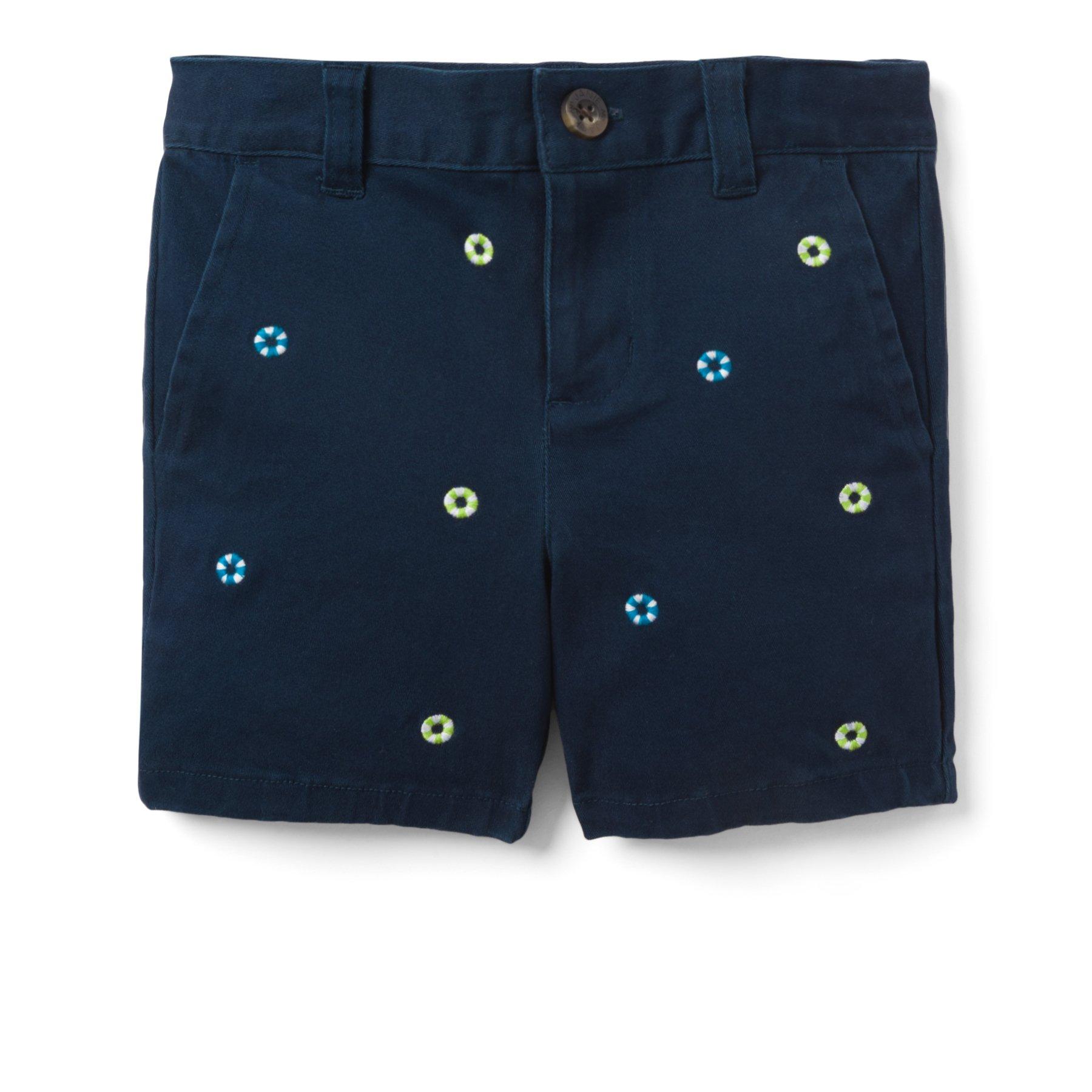 Embroidered Stretch Twill Short