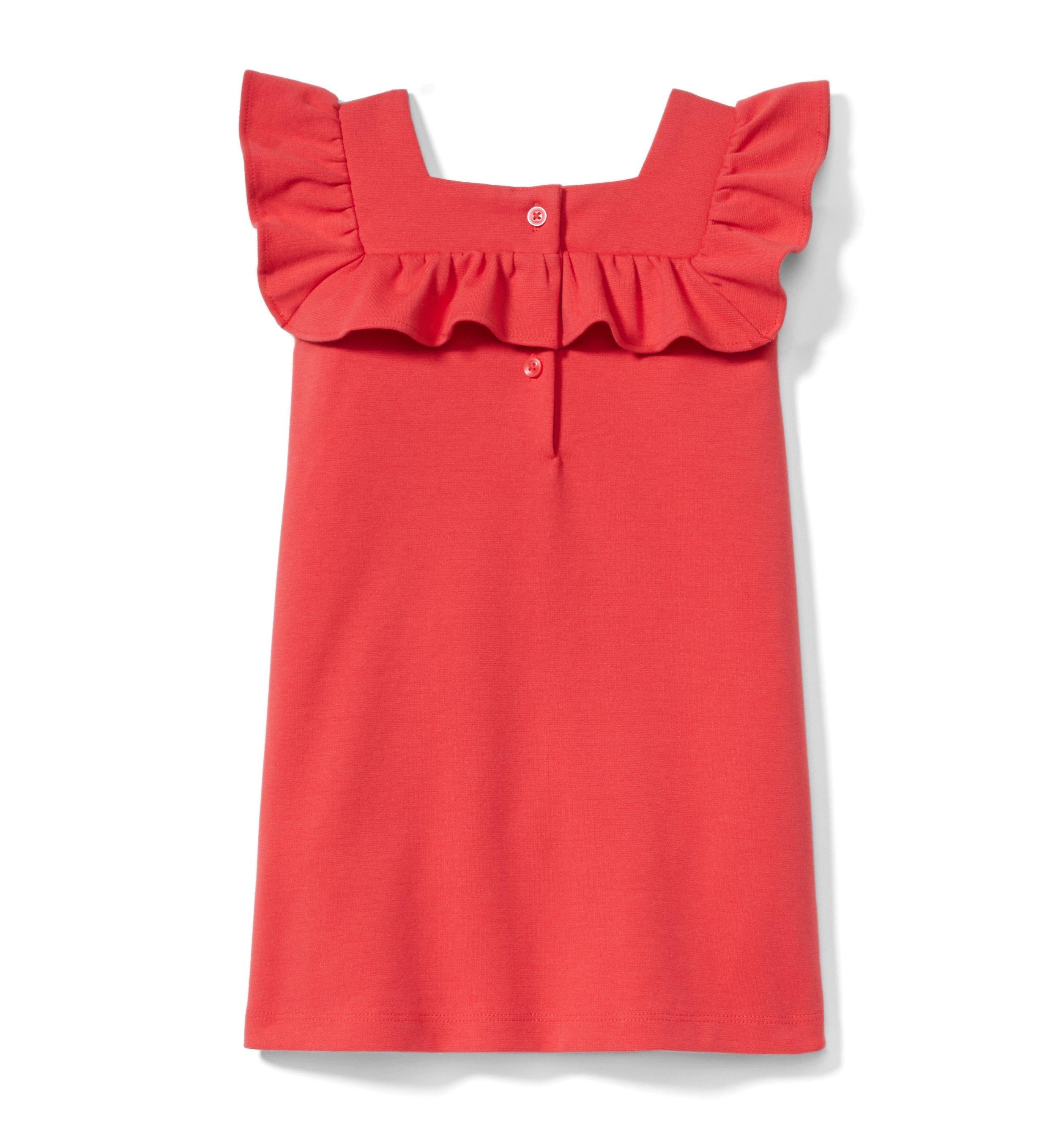 Ruffle Eyelet Trim Ponte Dress              image number 1