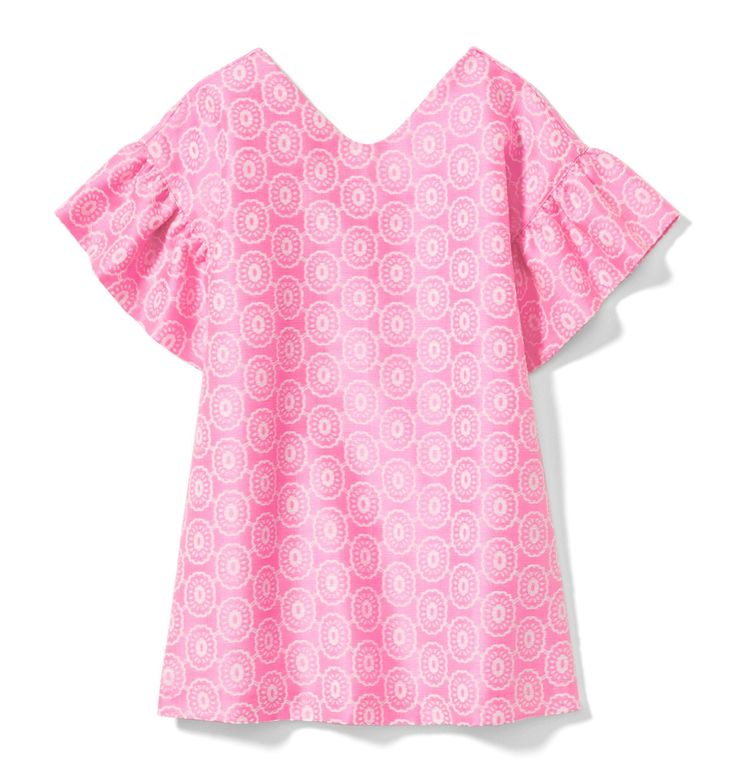 Floral Ruffle Sleeve Jacquard Dress image number 0