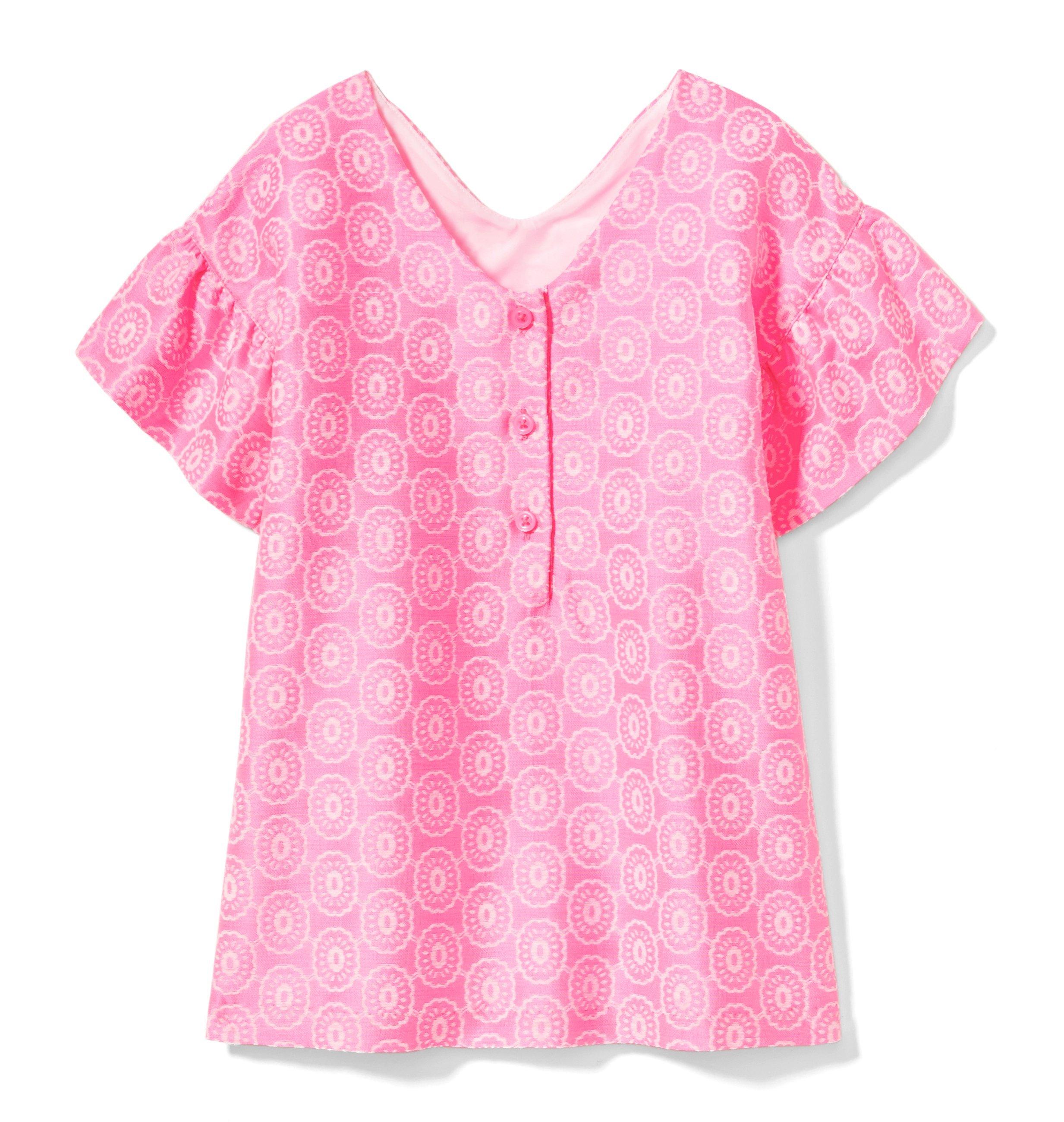 Floral Ruffle Sleeve Jacquard Dress image number 1