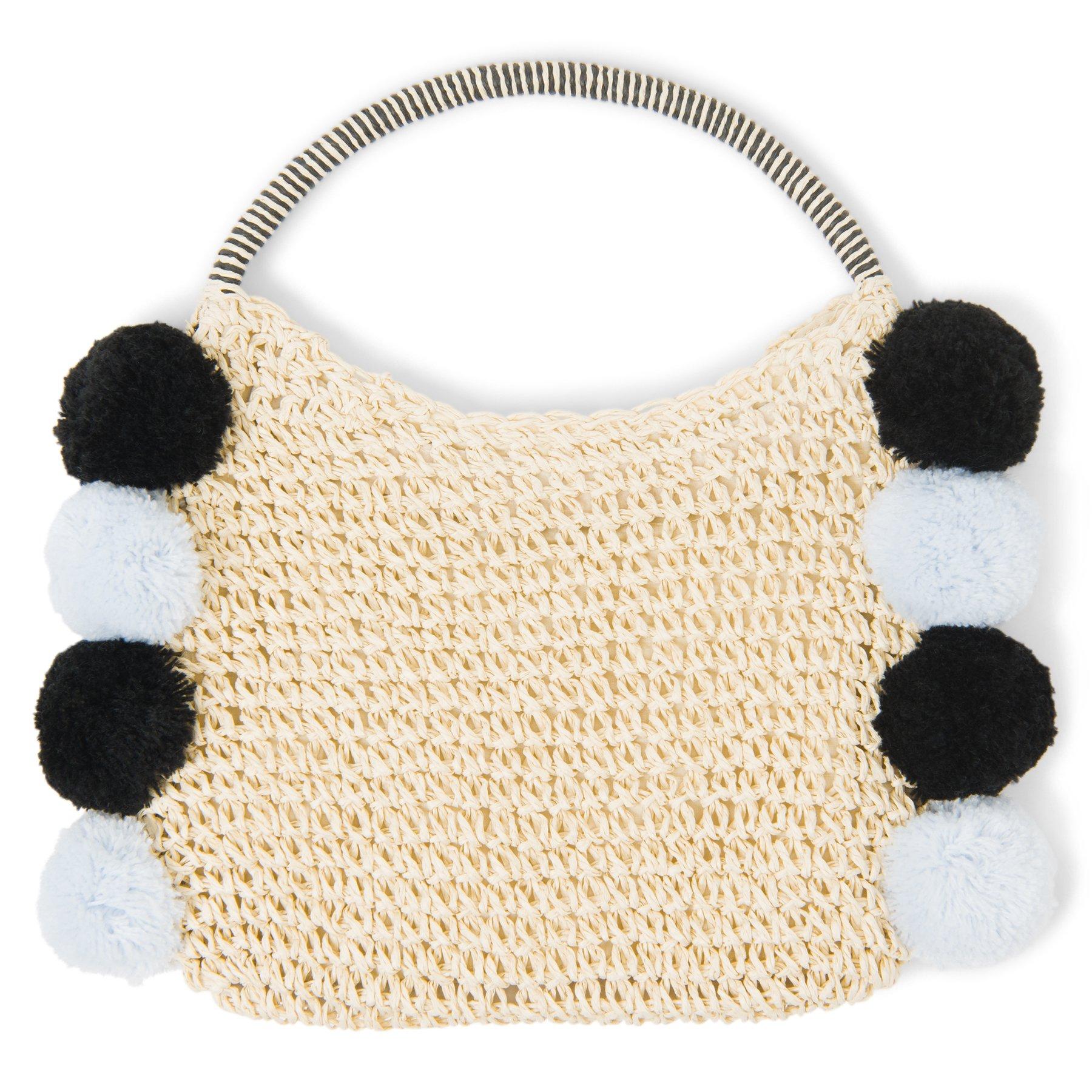 Pom-Pom Straw Bag image number 0