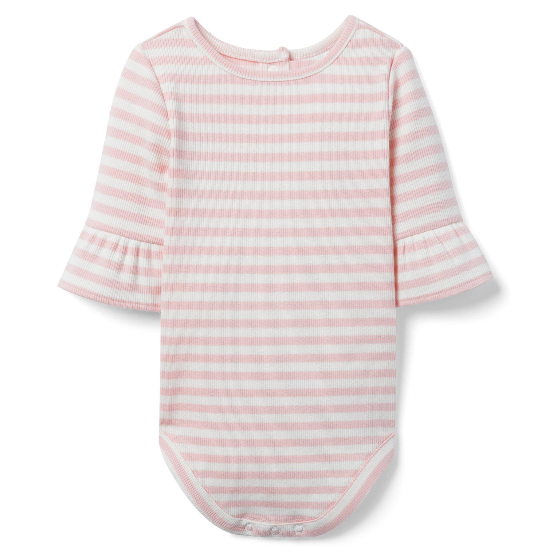 Striped Ruffle Cuff Bodysuit image number 0