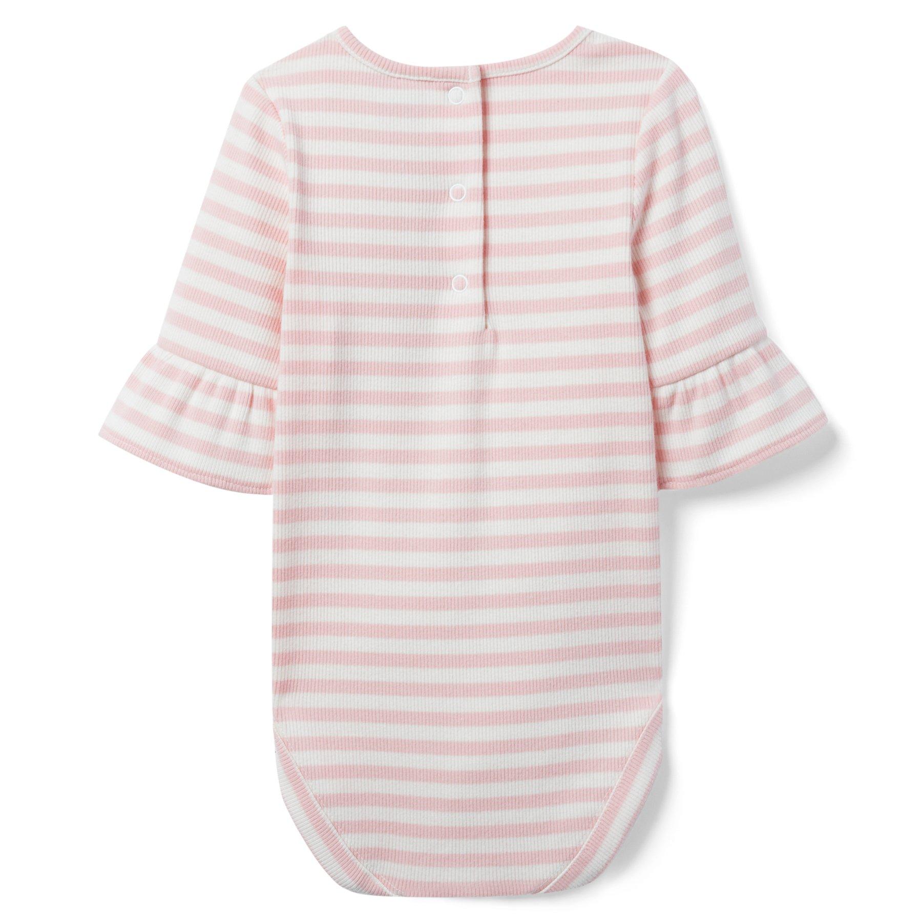 Striped Ruffle Cuff Bodysuit image number 1