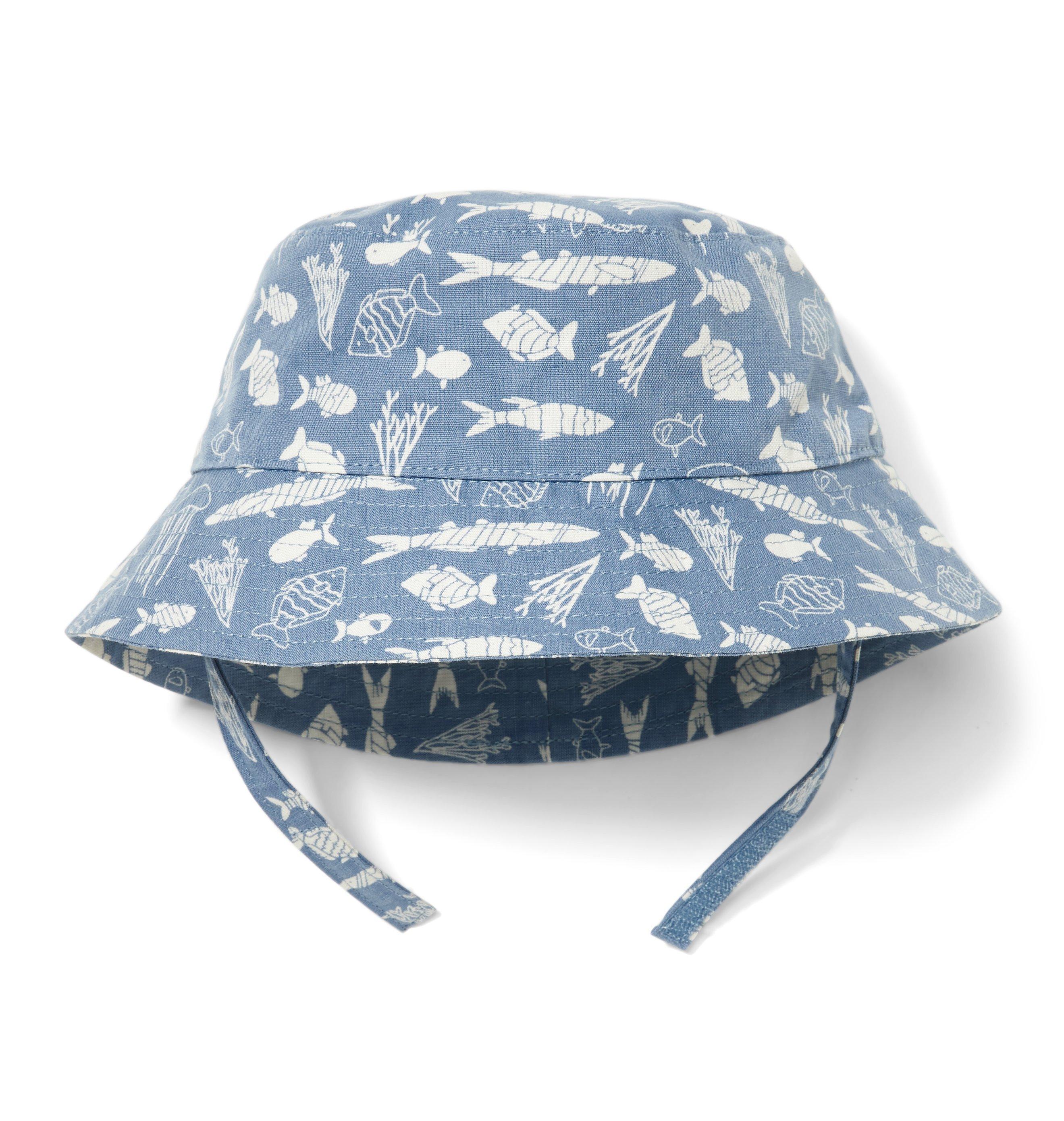 fish print bucket hat