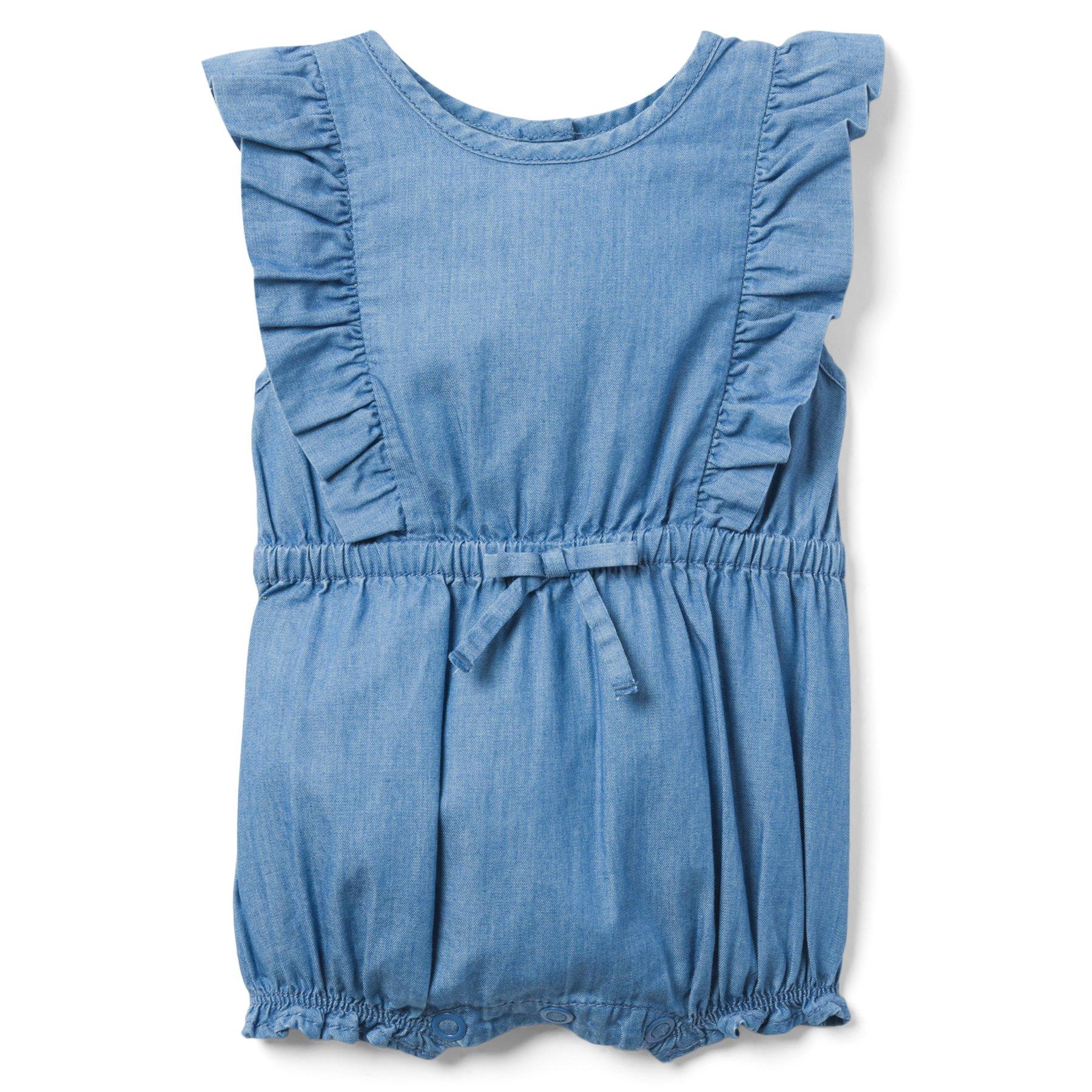 Baby Chambray Ruffle Romper image number 0