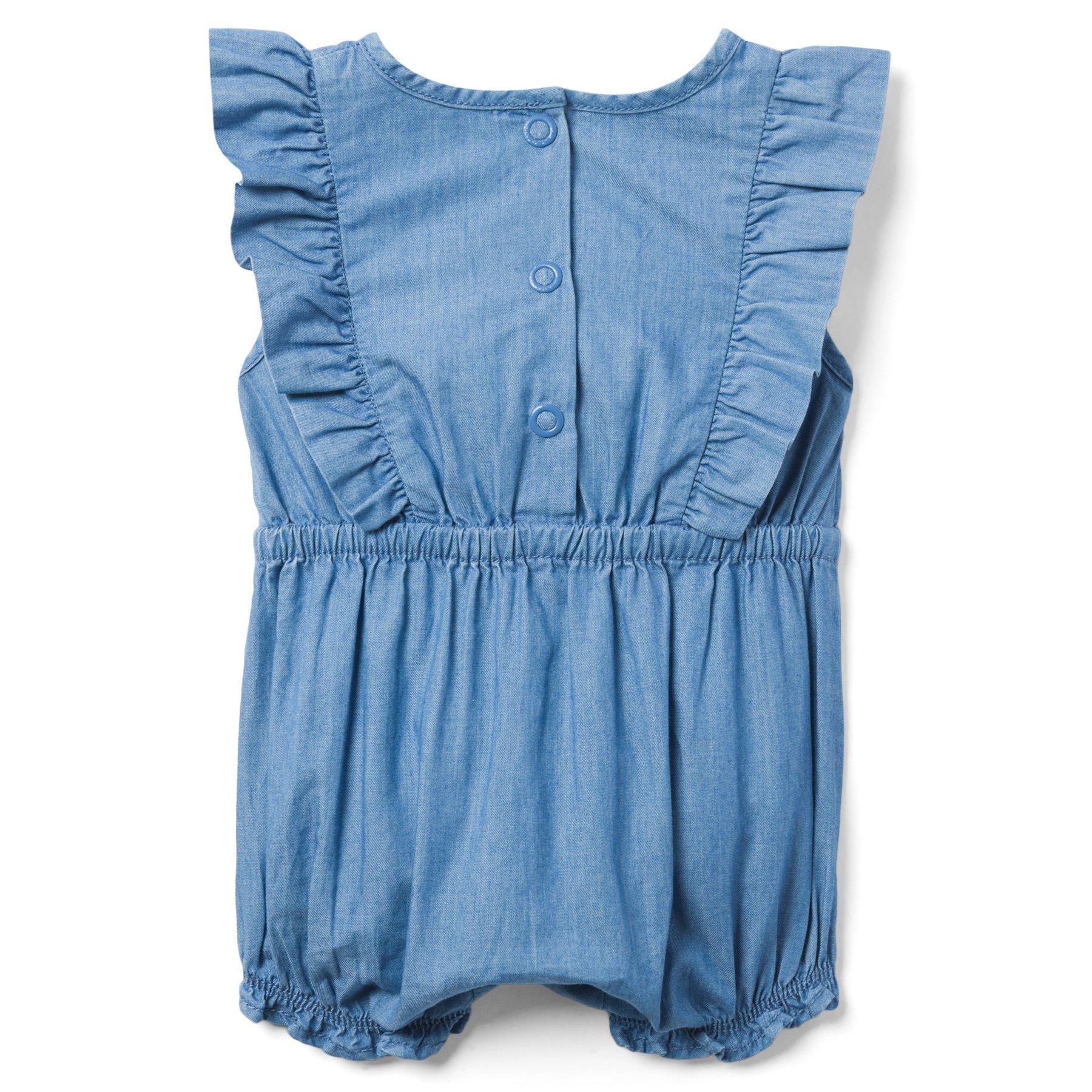 Baby Chambray Ruffle Romper image number 1