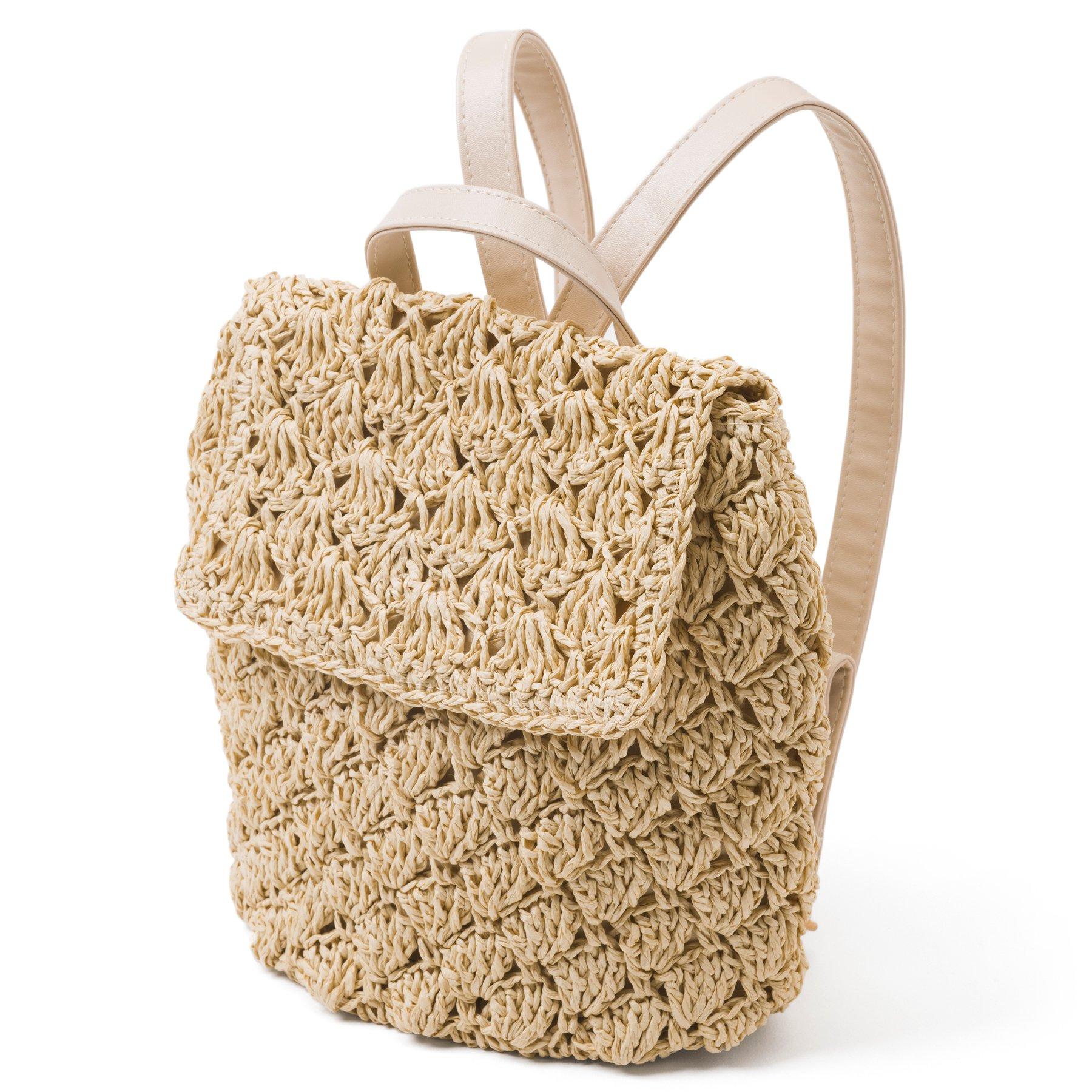 AERIN Straw Backpack  image number 0