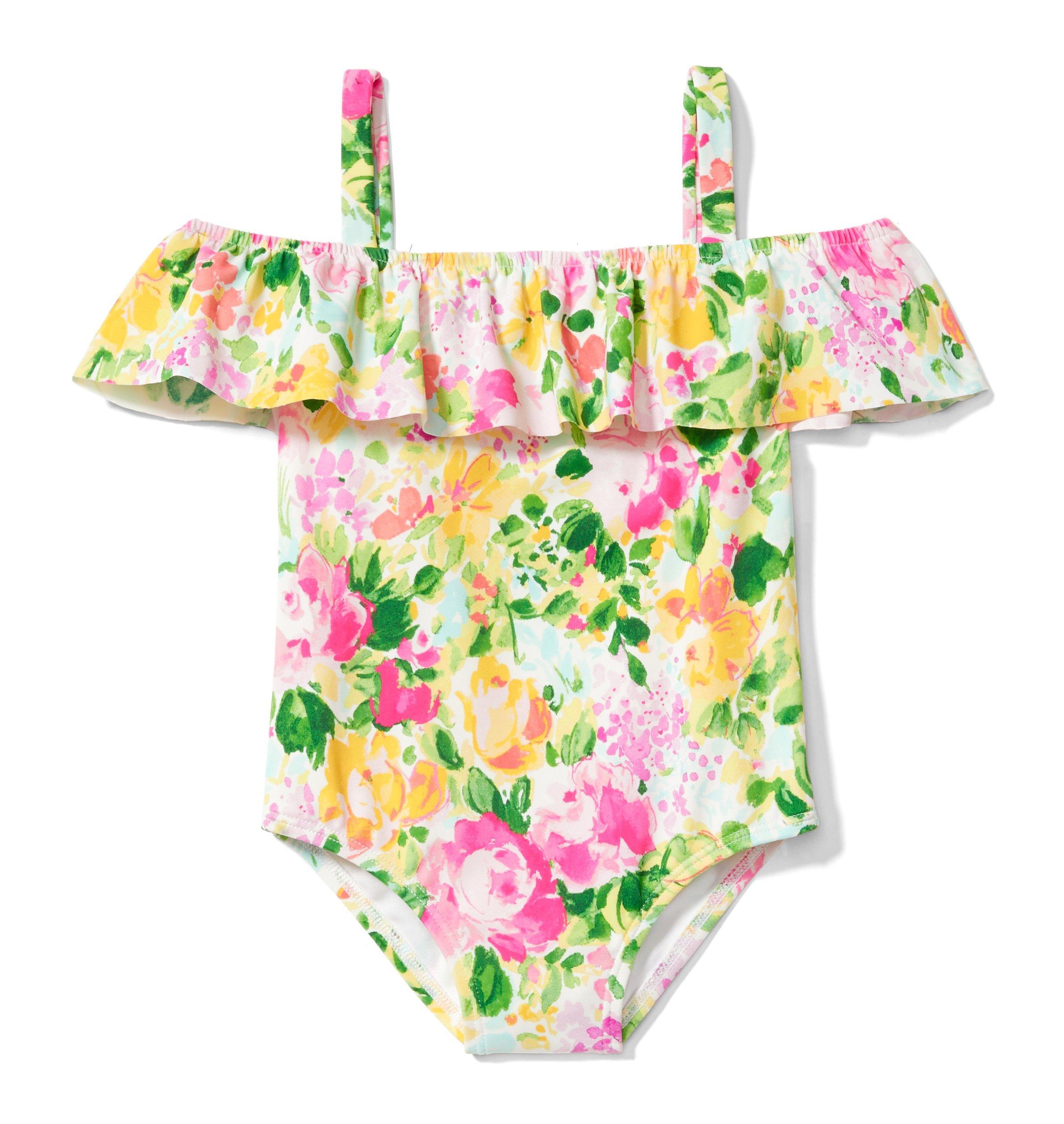 Floral Cold-Shoulder Swimsuit image number 0