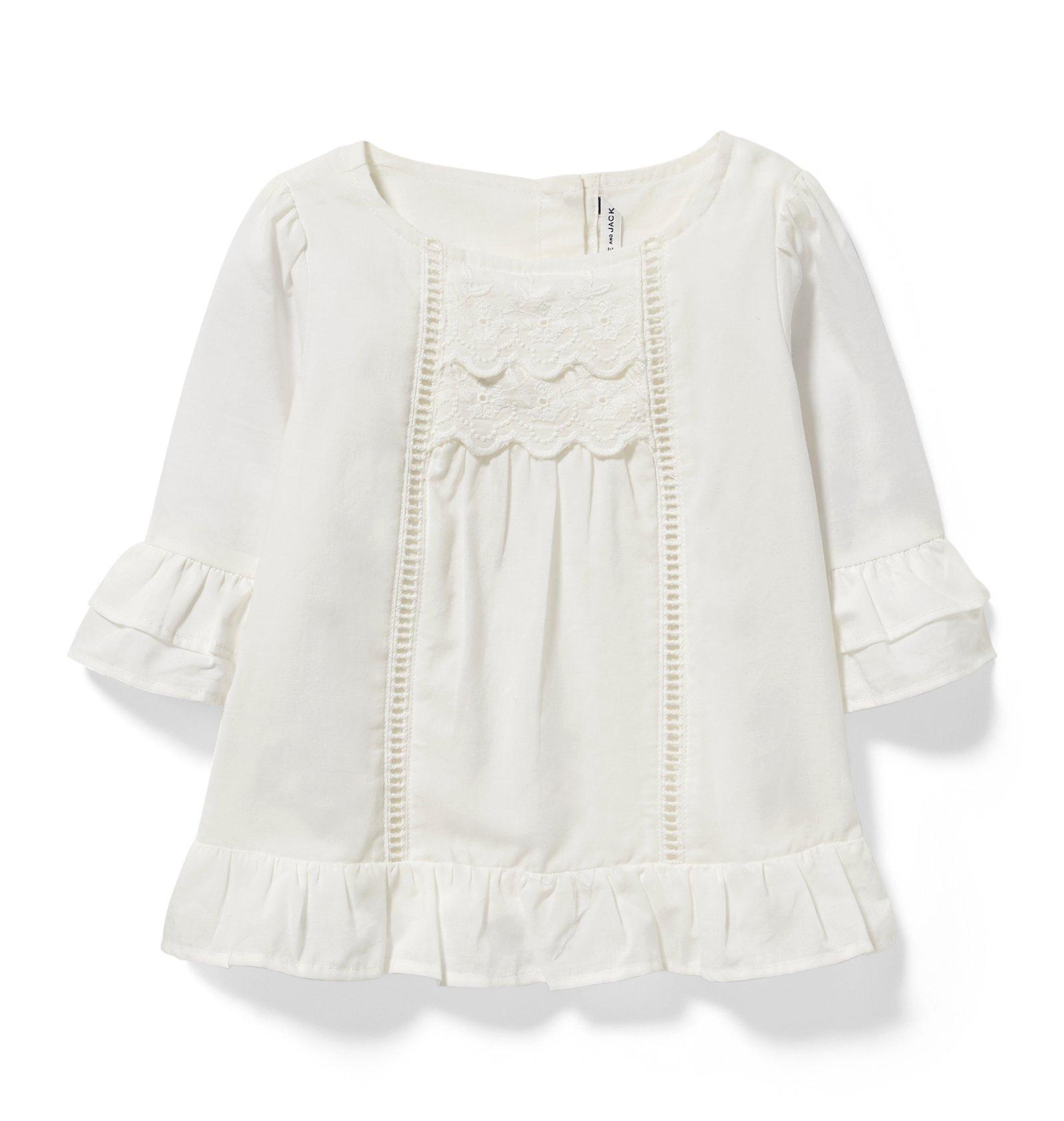 Embroidered Ruffle Cuff Top image number 0