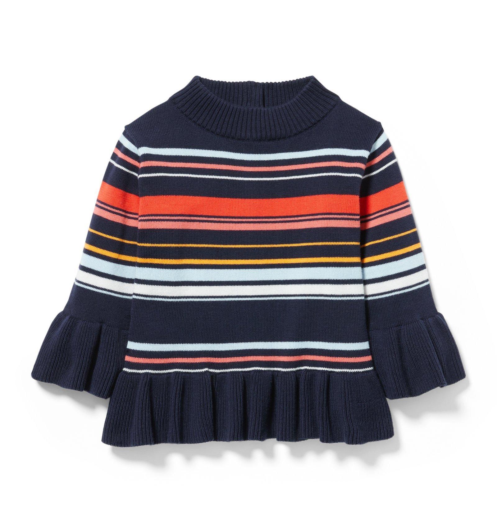 Striped Ruffle Sweater  image number 0