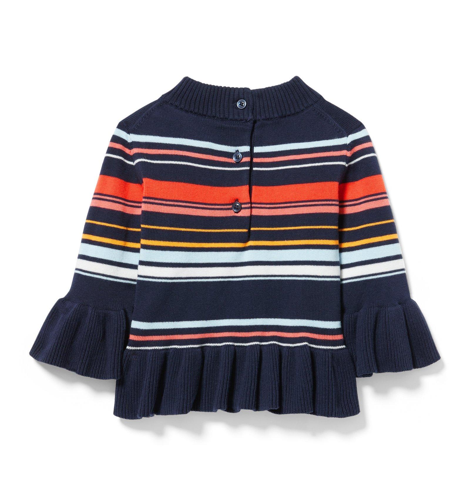 Striped Ruffle Sweater  image number 1