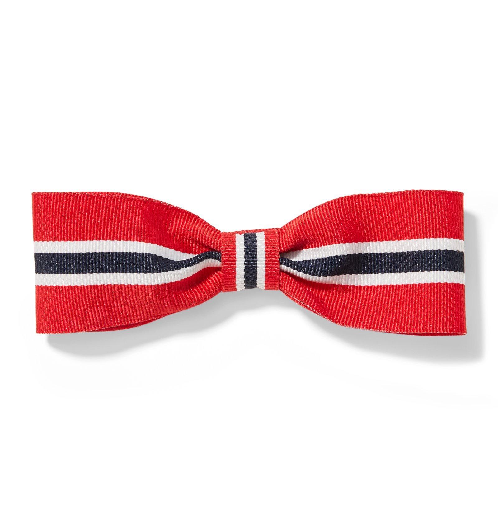 Striped Bow Barrette image number 0