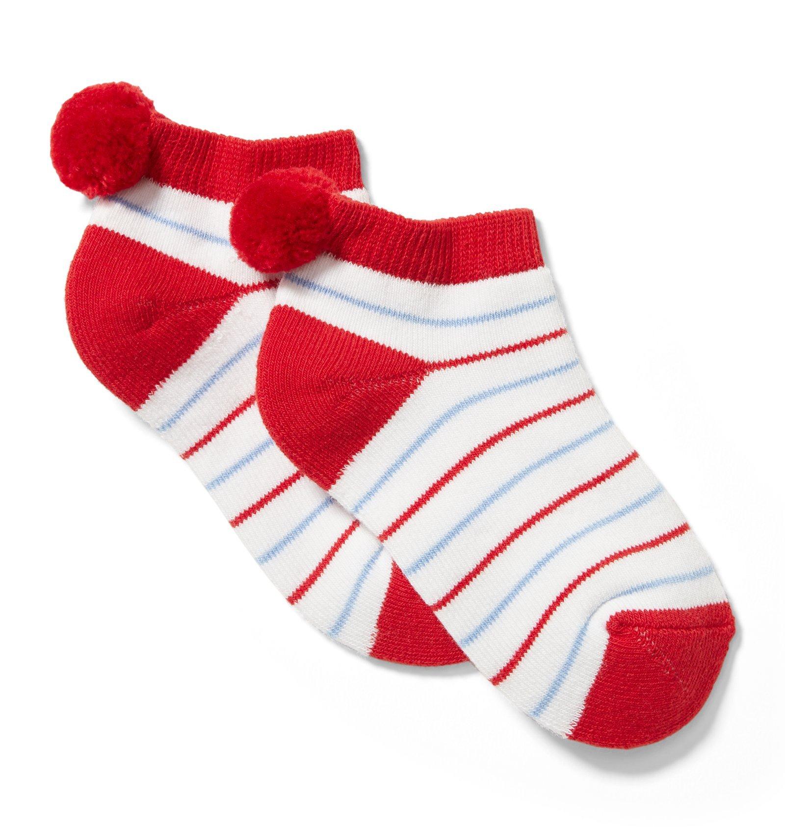 Striped Pom-Pom Sock image number 0