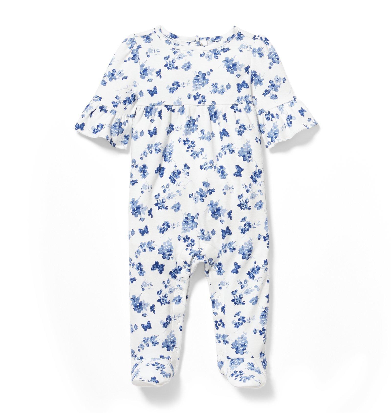 Butterfly Floral Footed 1-Piece image number 0