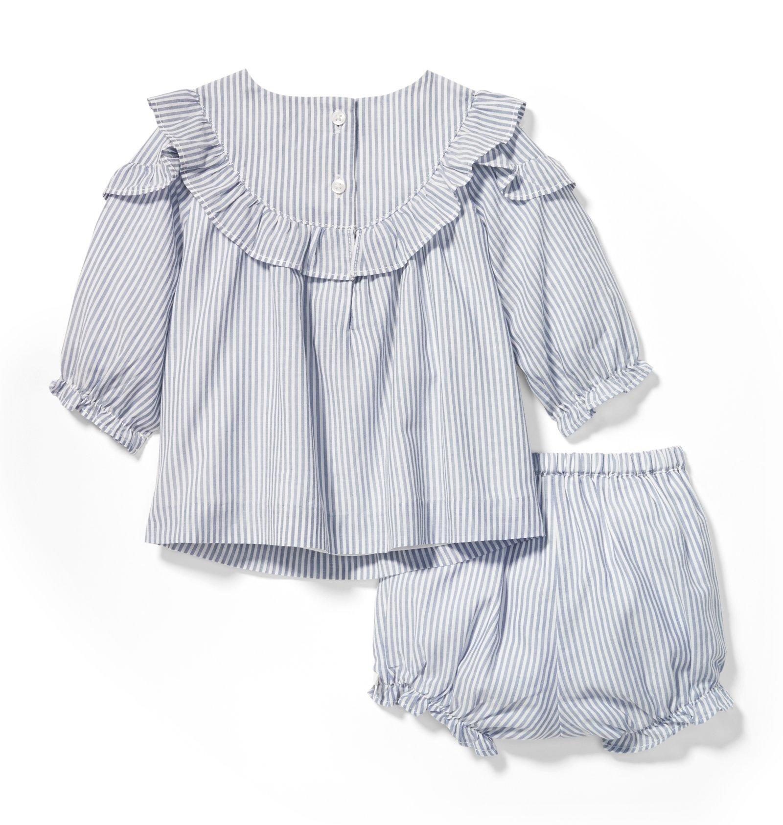Striped Ruffle Matching Set  image number 1