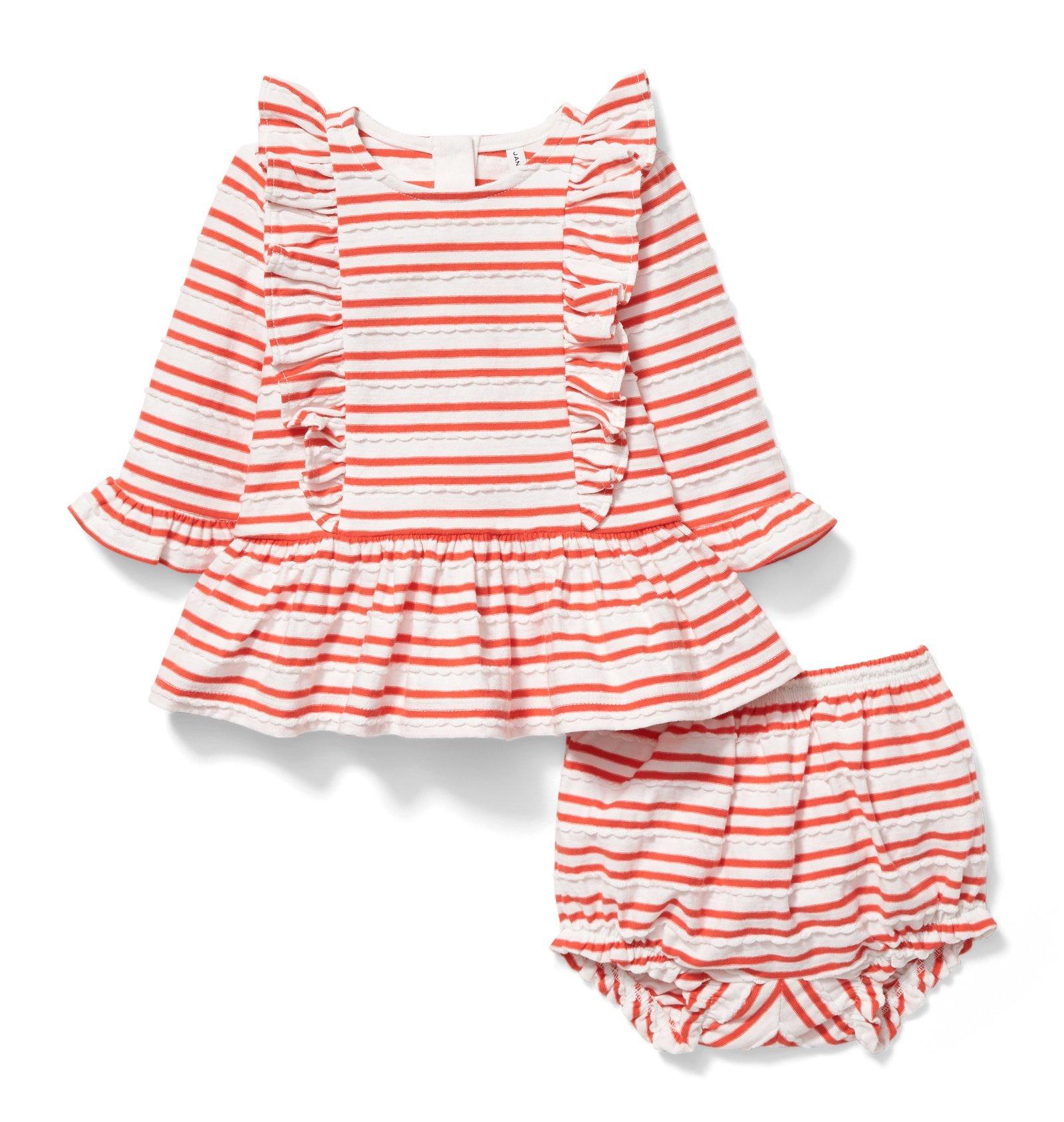 Ruffle Striped Matching Set image number 0